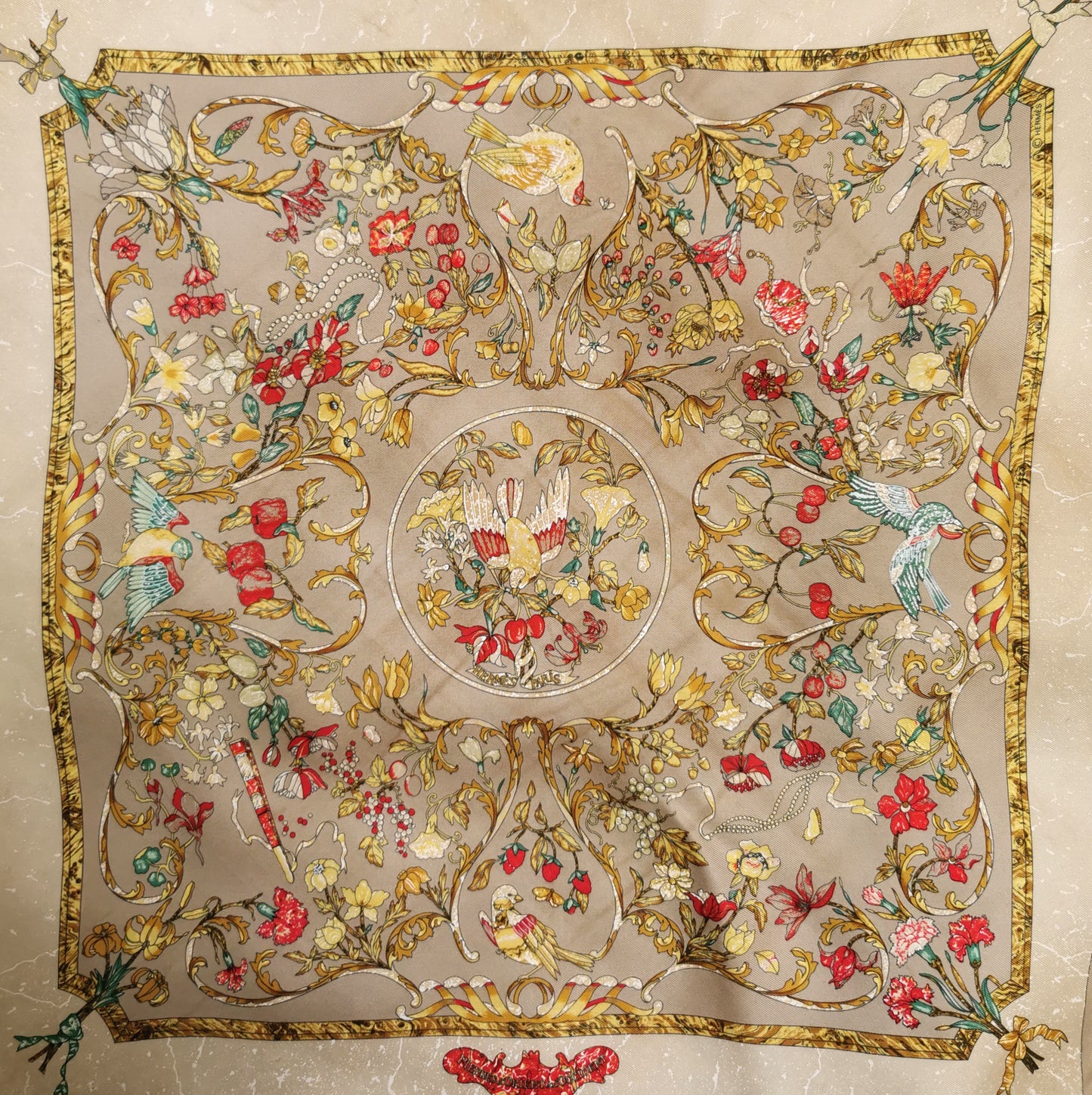 Hermes silk scarf, Pierres d-Orient et d'Occident, boxed