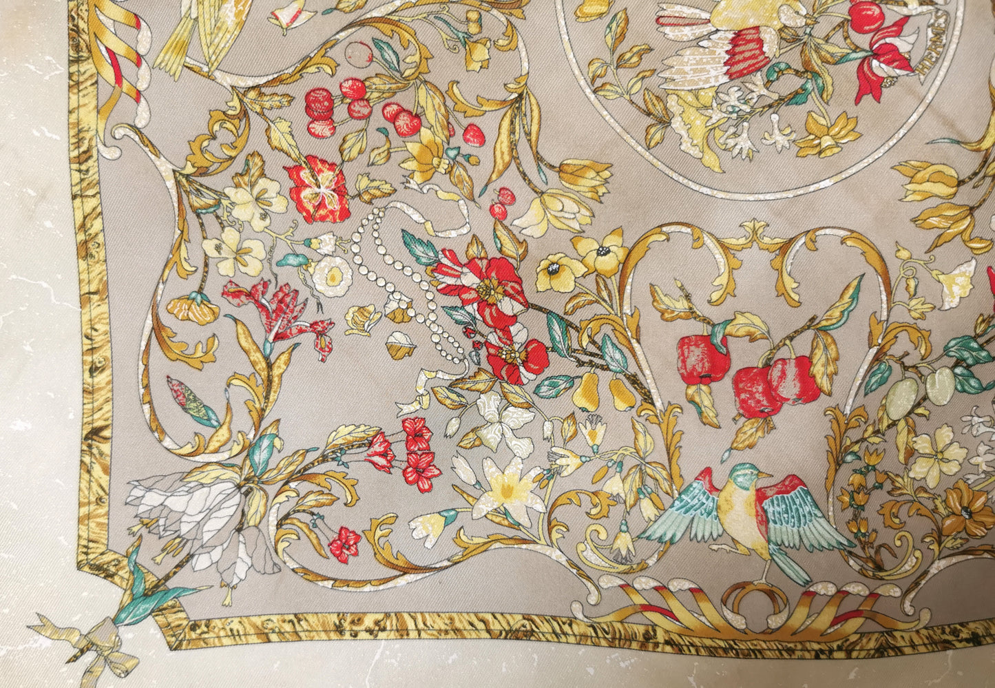 Hermes silk scarf, Pierres d-Orient et d'Occident, boxed