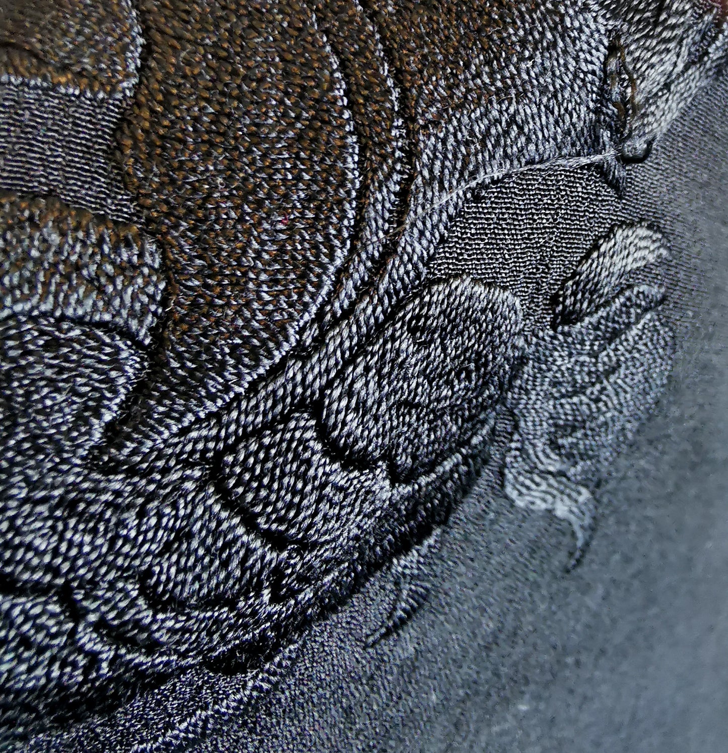 Vintage Art Deco black crepe silk shawl floral