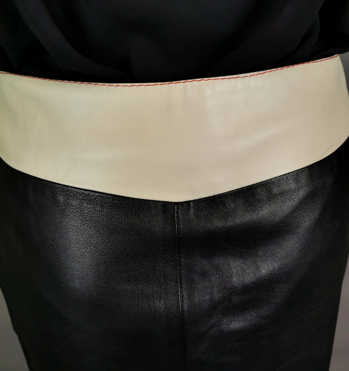 Miu Miu contrast leather midi skirt