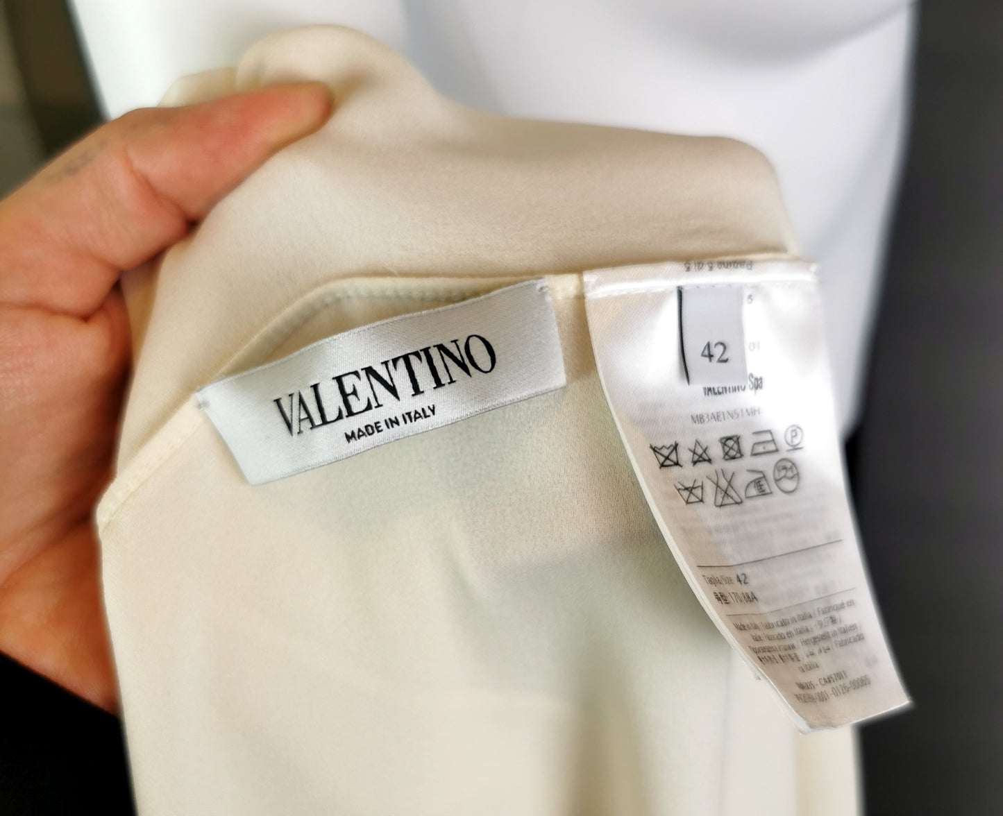 Valentino Silk Georgette cape blouse, bow back