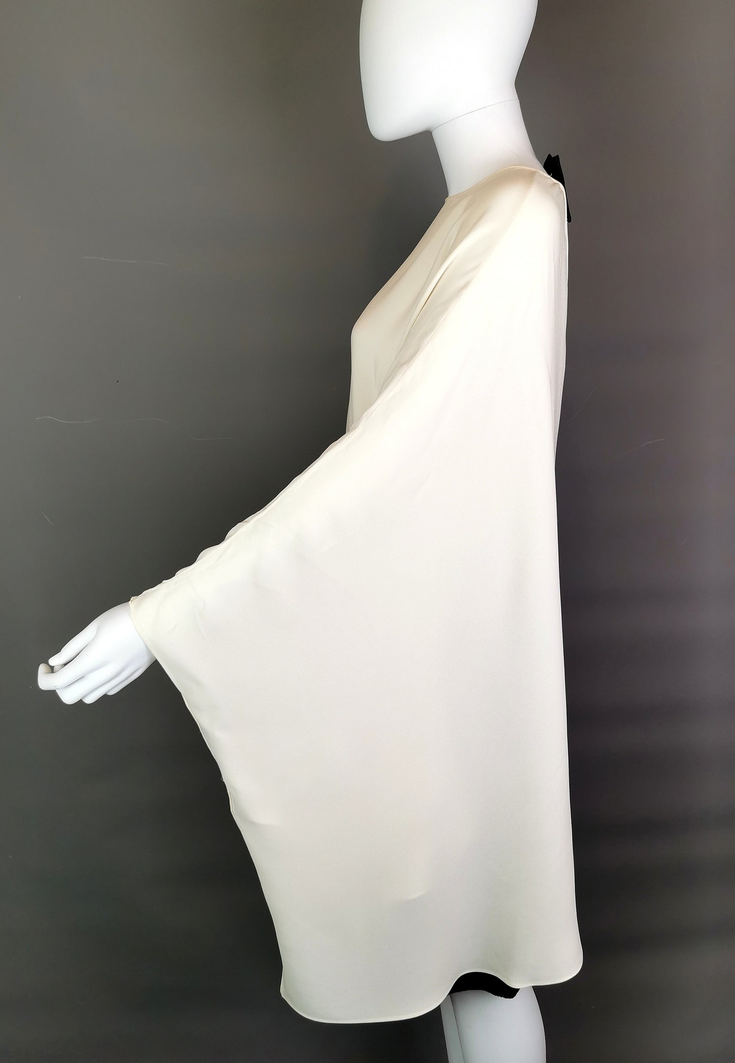 Valentino Silk Georgette cape blouse, bow back