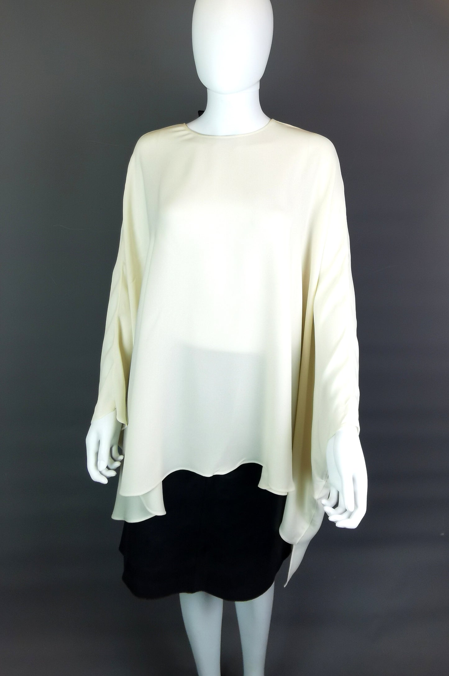 Valentino Silk Georgette cape blouse, bow back