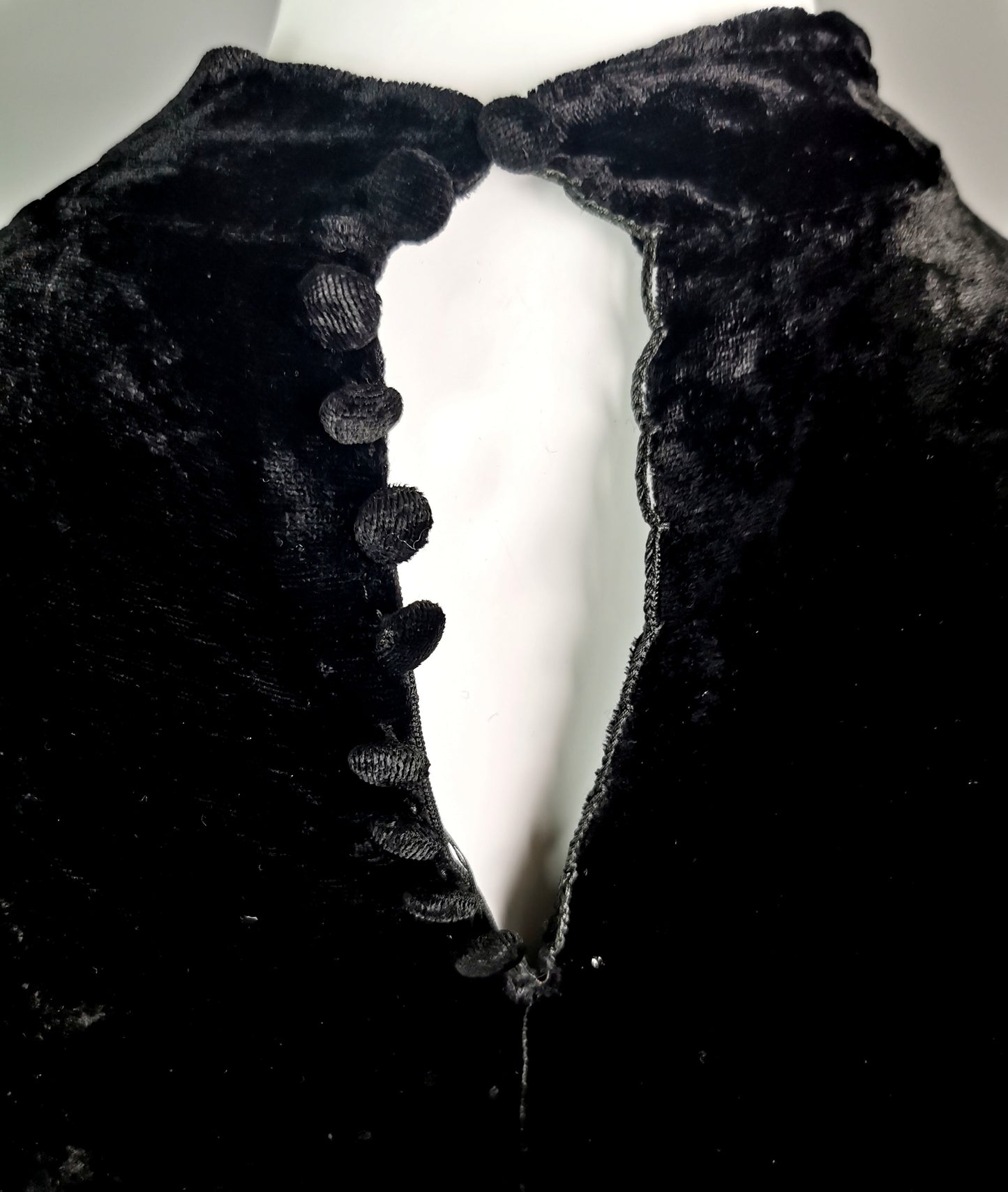 Vintage Art Deco black velvet dress, c1930s