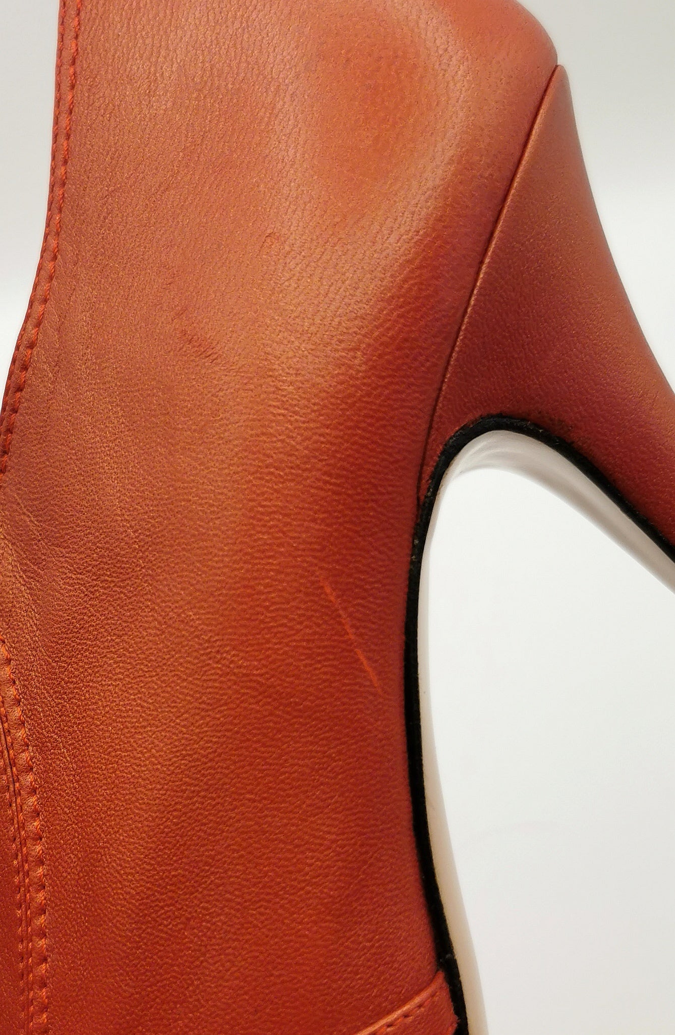 Escada Red leather pleat peep toe heels, shoes