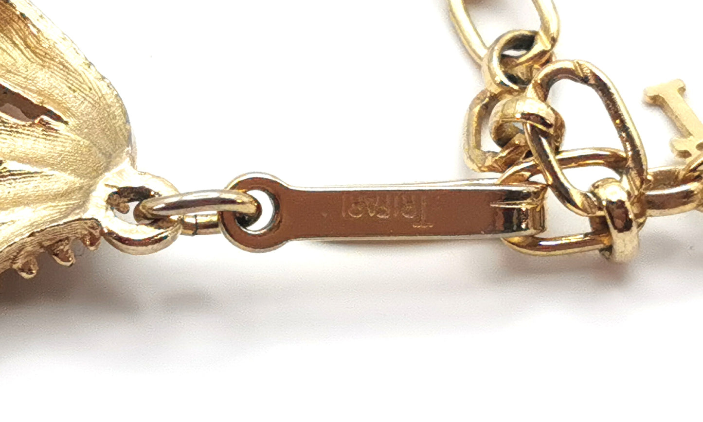 Vintage Trifari multi chain necklace, gold tone