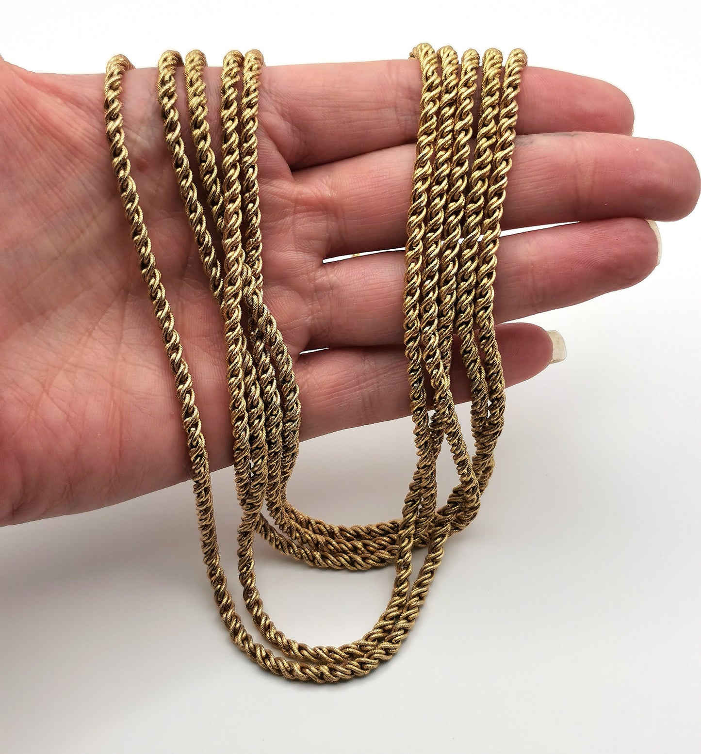 Vintage Trifari multi chain necklace, gold tone