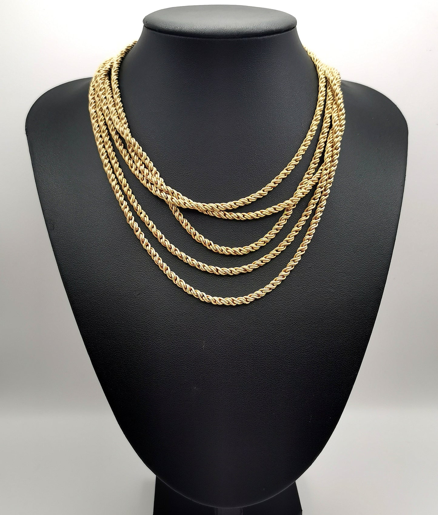 Vintage Trifari multi chain necklace, gold tone
