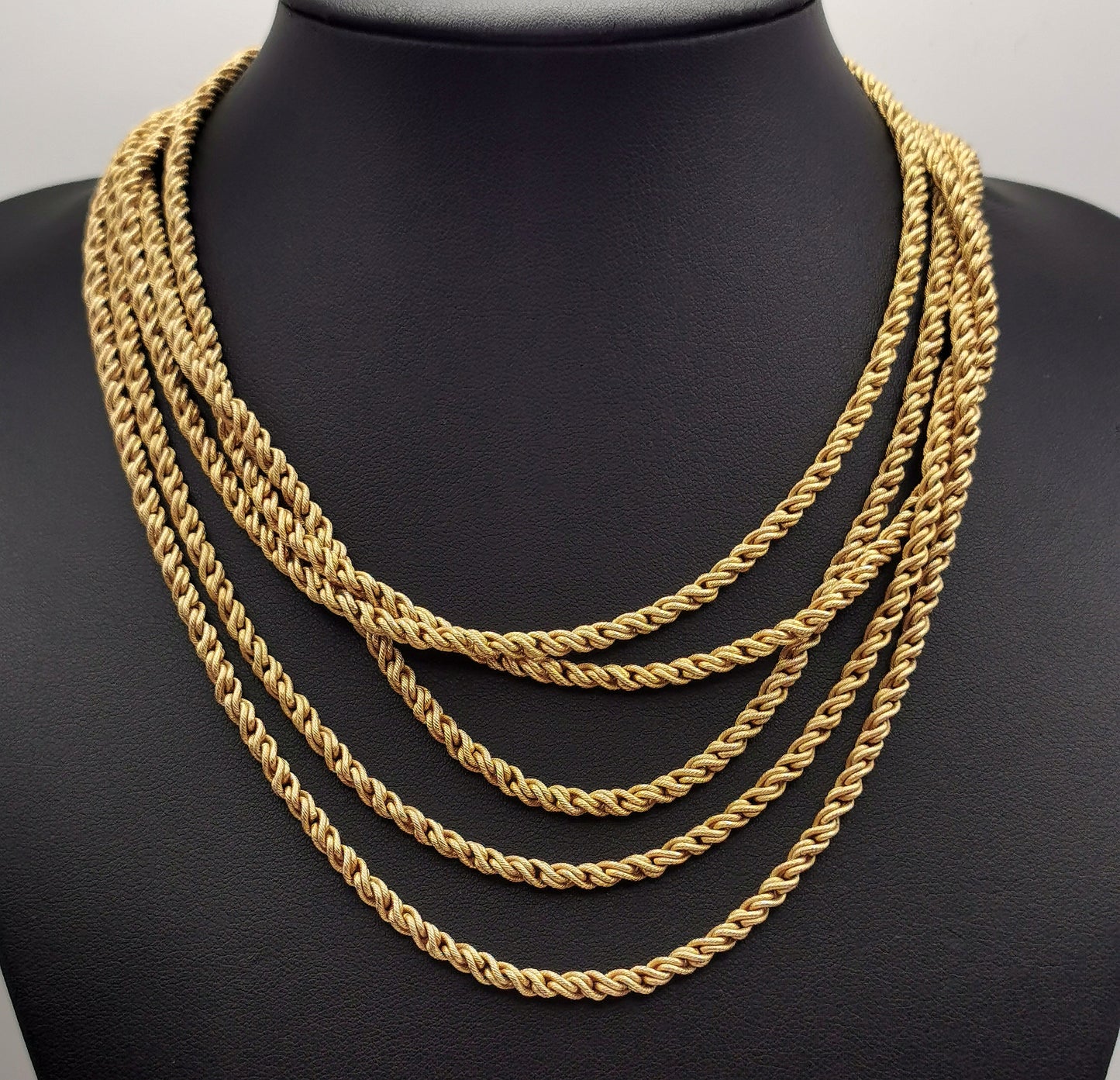 Vintage Trifari multi chain necklace, gold tone