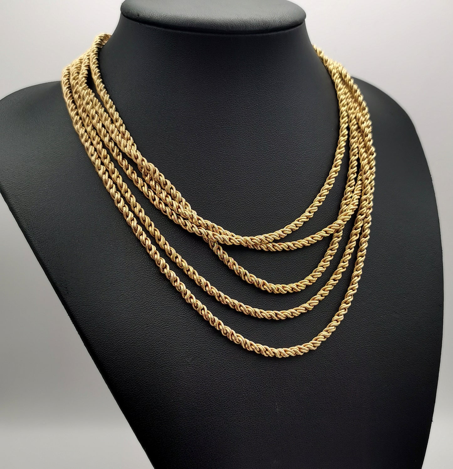 Vintage Trifari multi chain necklace, gold tone