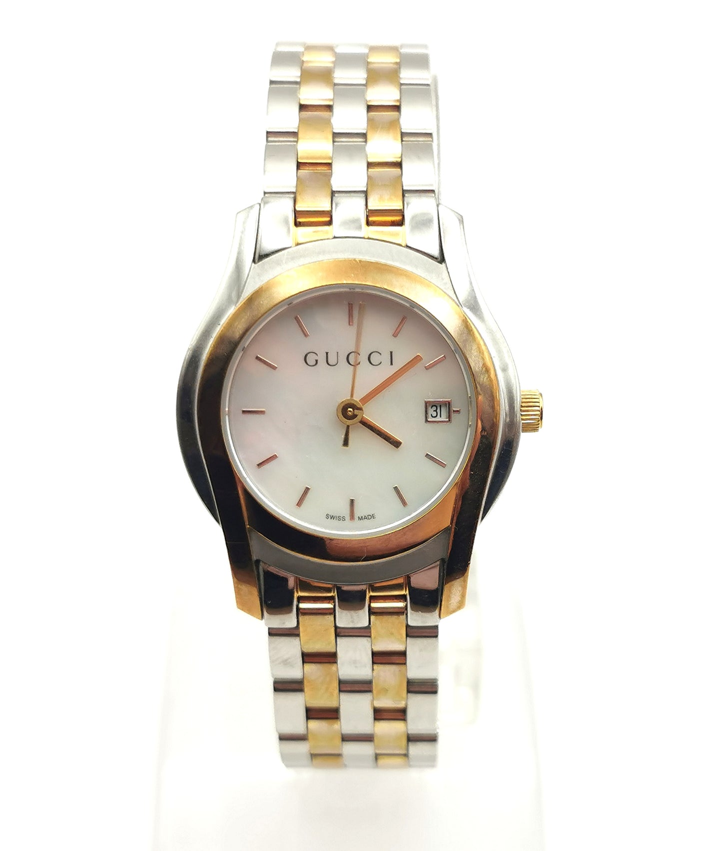 Gucci 5500L Ladies wristwatch, Stainless steel and gold plated