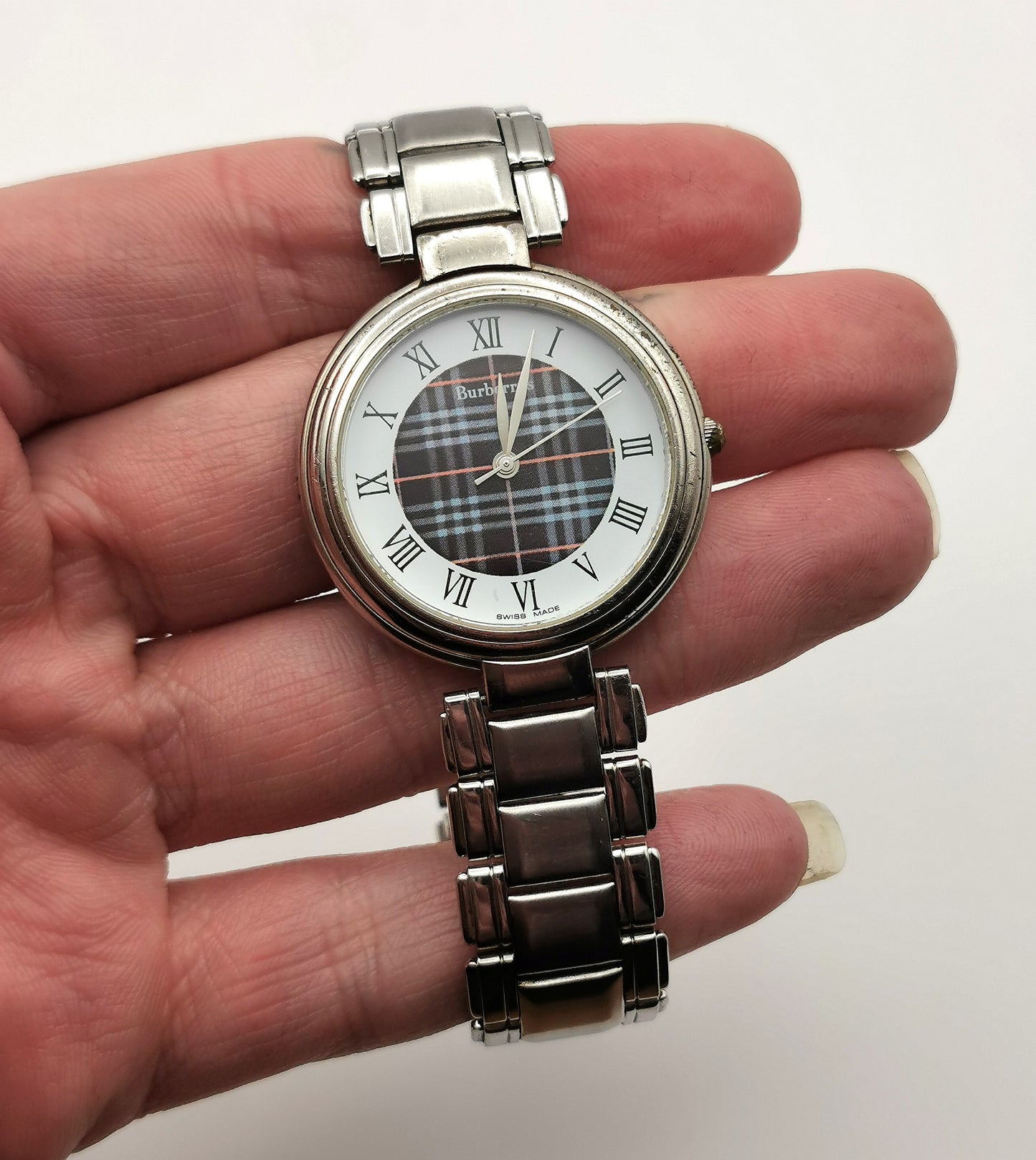 Vintage Burberry men's stainless steel wristwatch