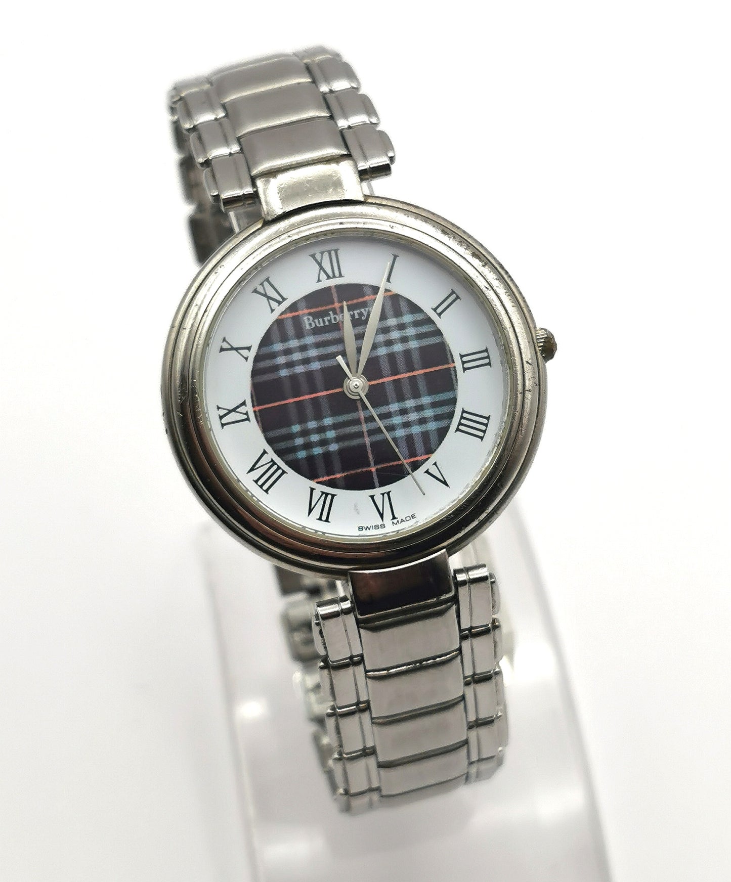 Vintage Burberry men's stainless steel wristwatch