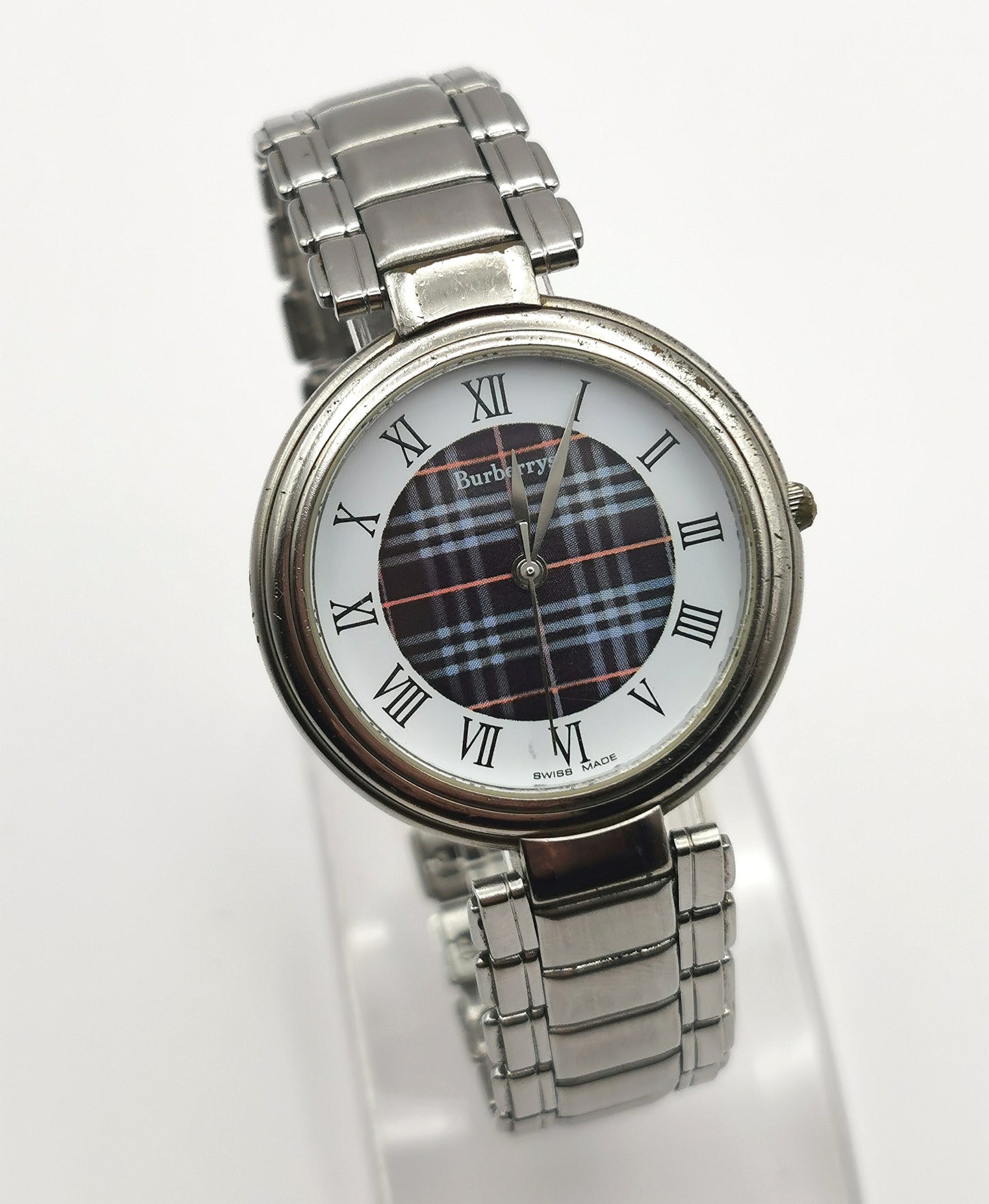 Vintage Burberry men's stainless steel wristwatch