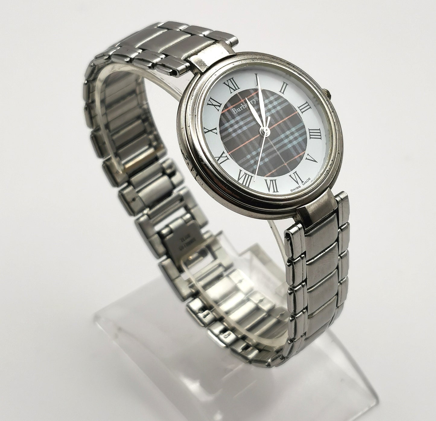 Vintage Burberry men's stainless steel wristwatch