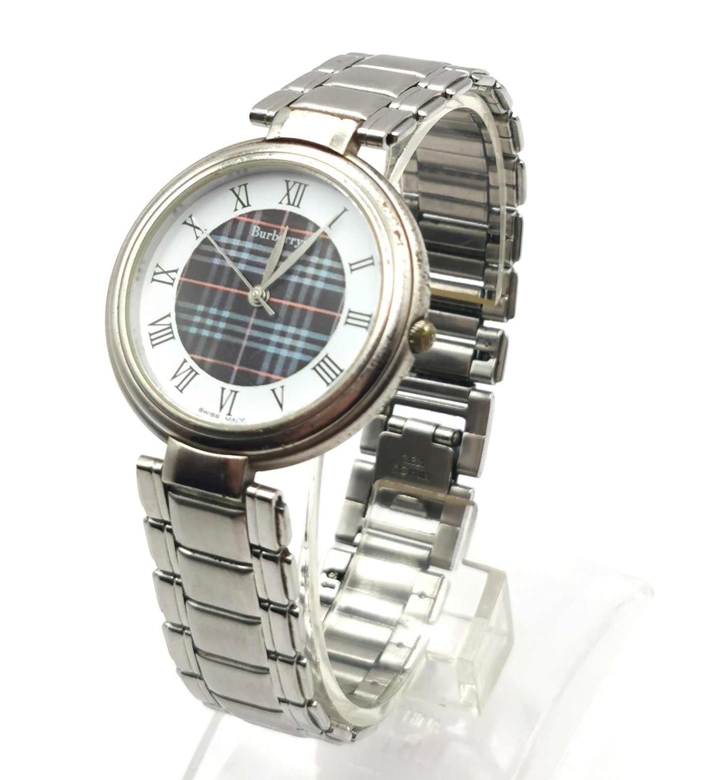 Vintage Burberry men's stainless steel wristwatch