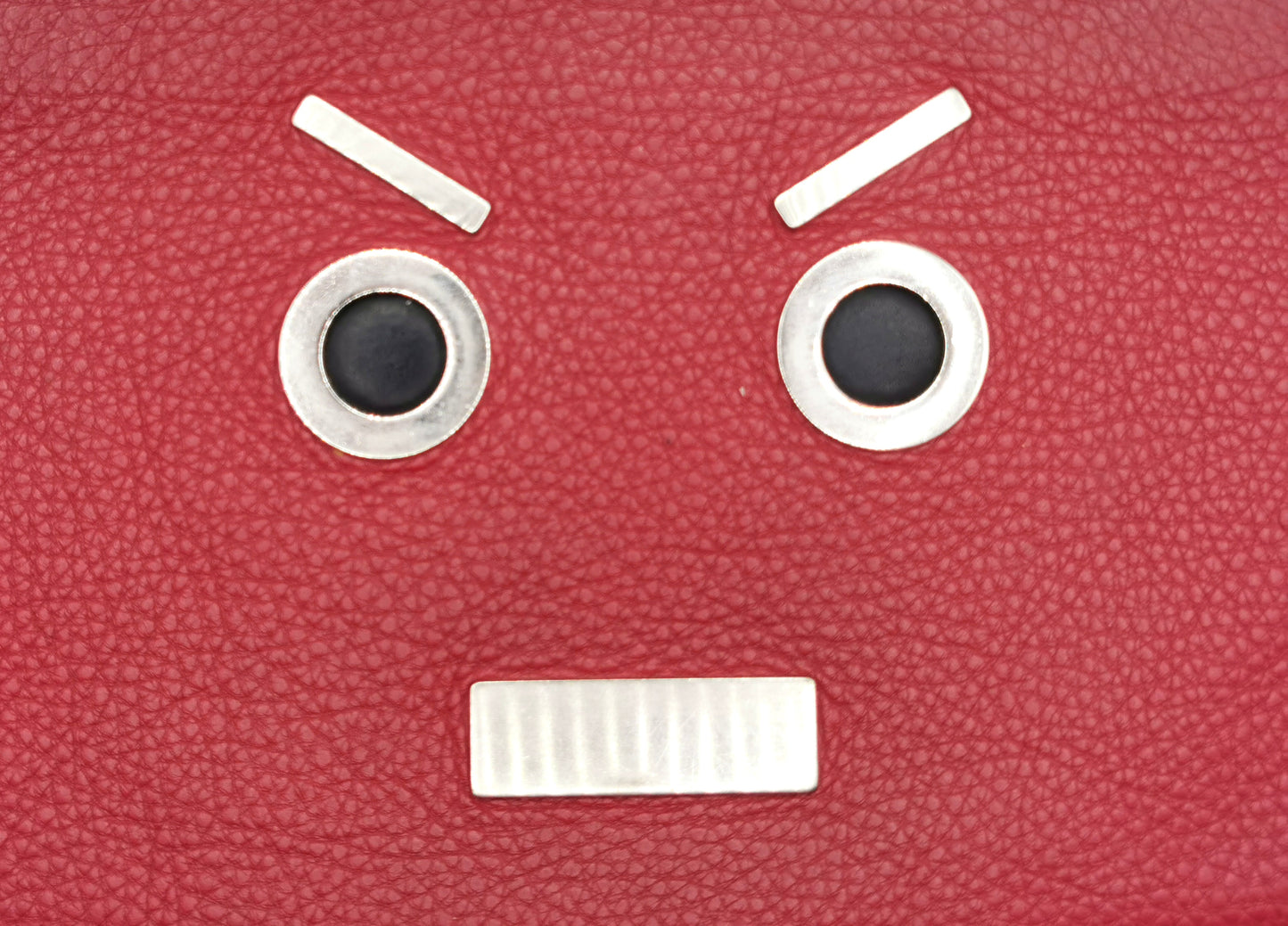 Fendi faces red leather clutch purse, No Words