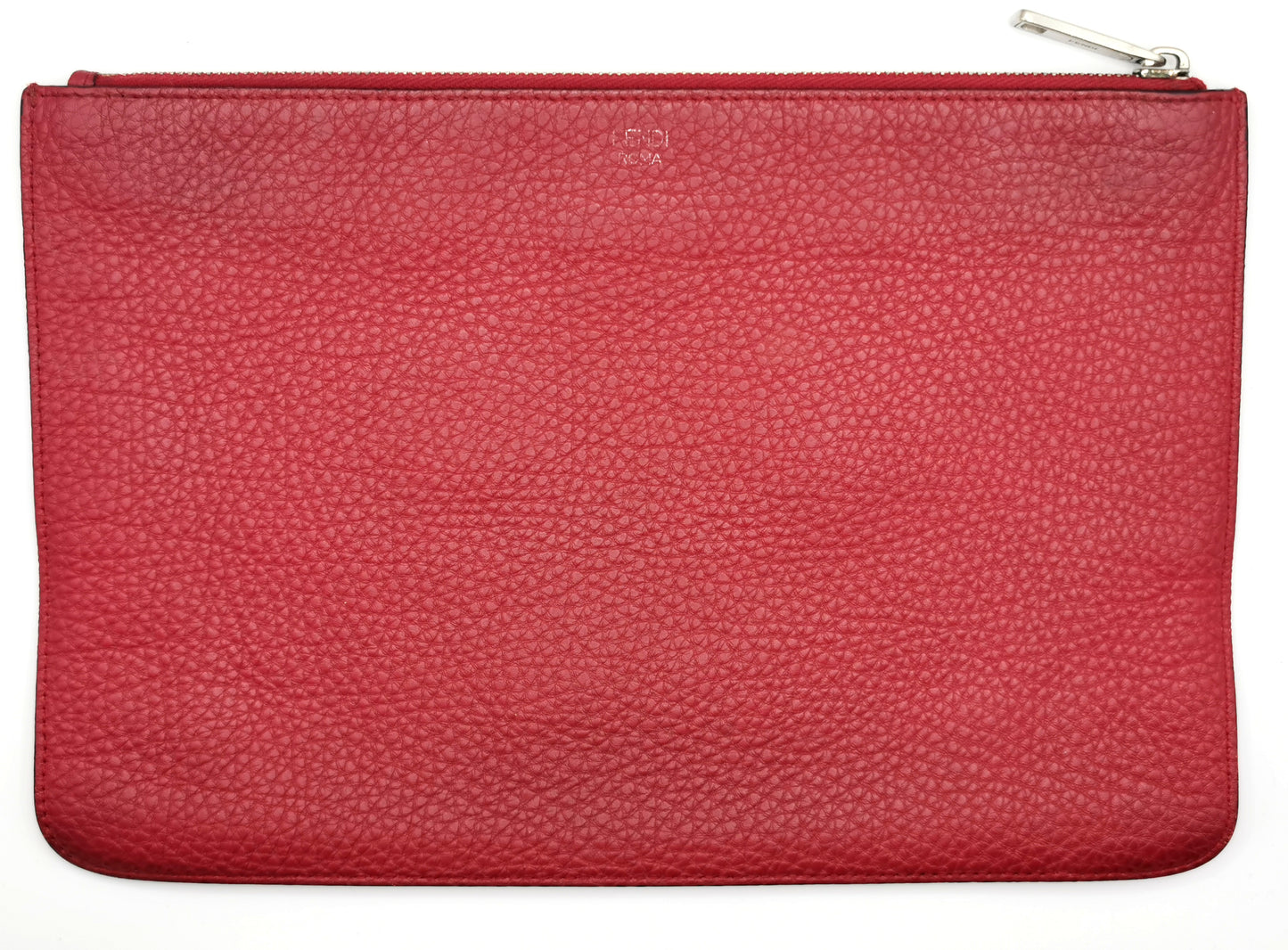 Fendi faces red leather clutch purse, No Words