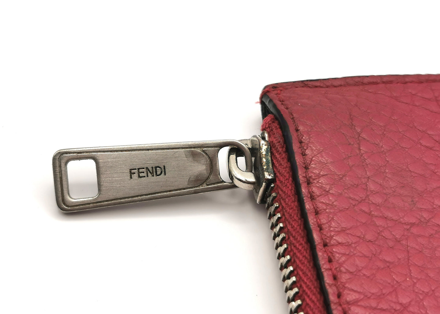 Fendi faces red leather clutch purse, No Words