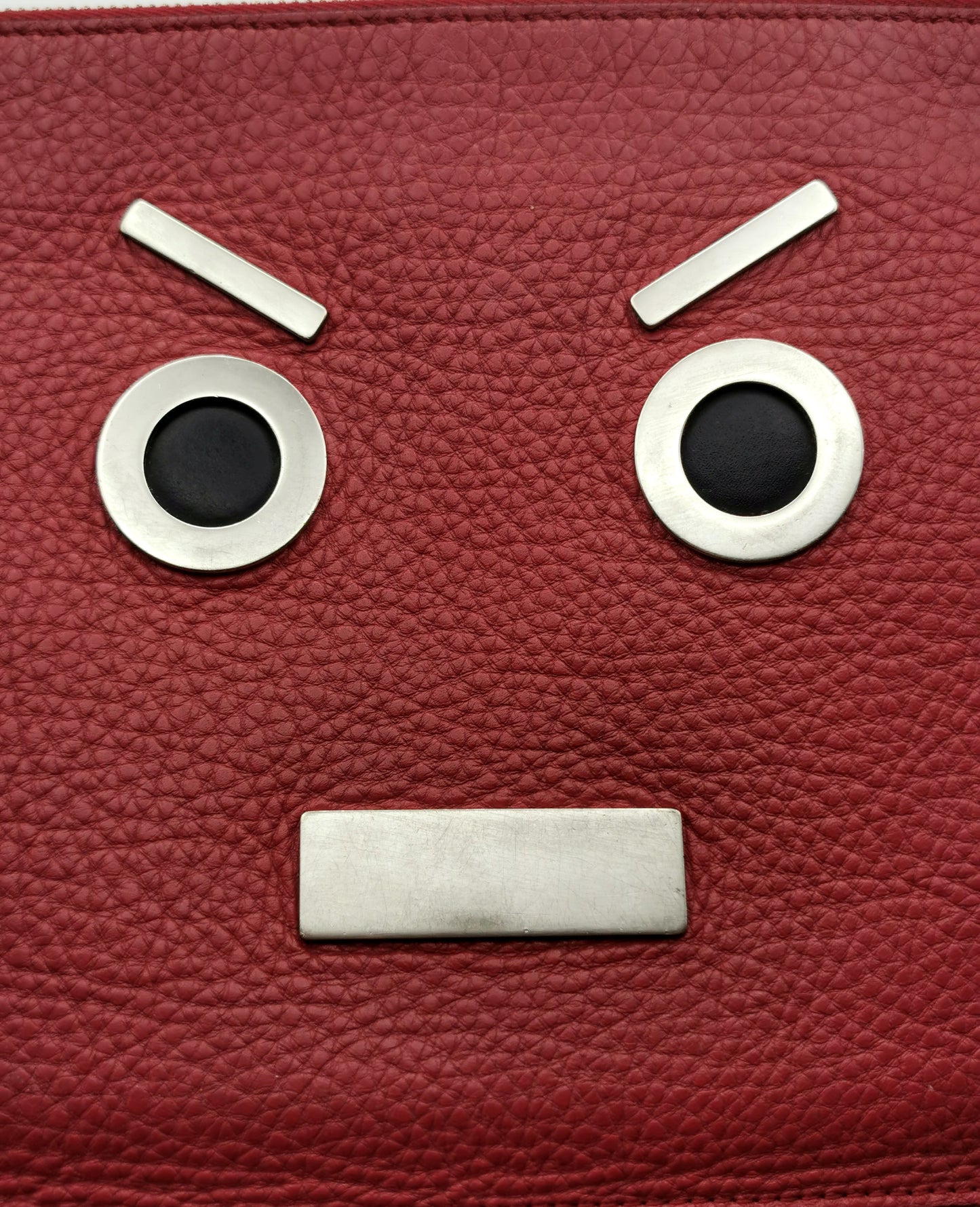 Fendi faces red leather clutch purse, No Words
