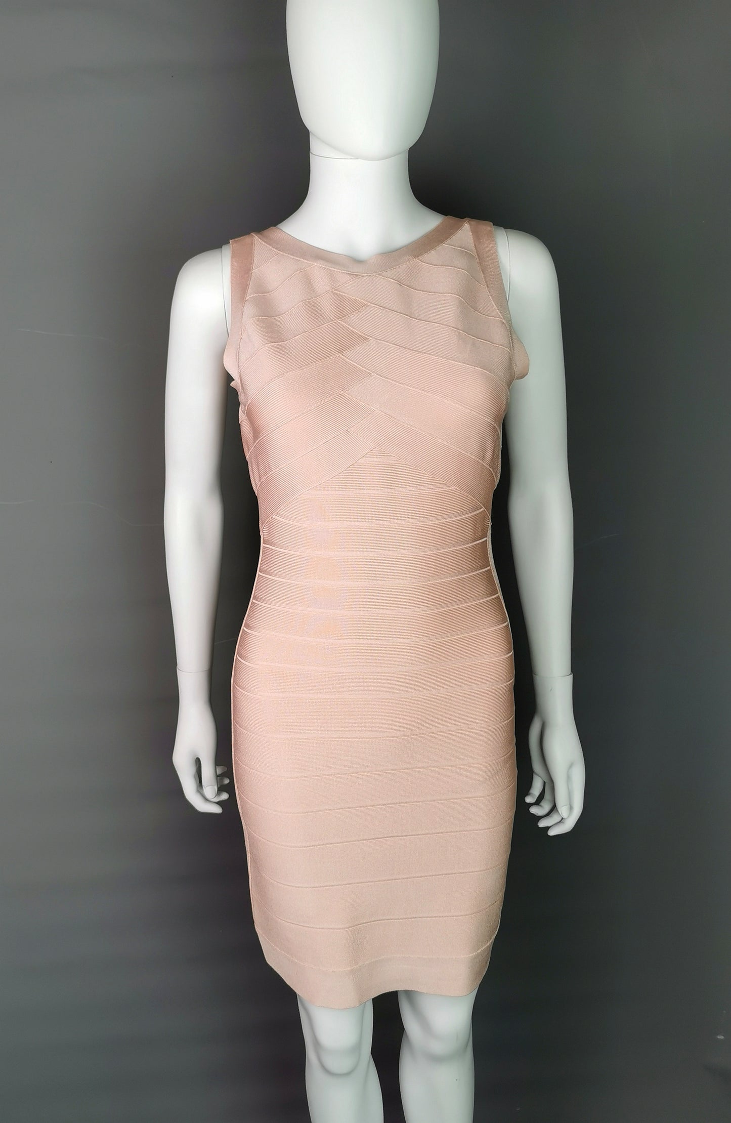 Herve Leger bandage dress, Dusky pink, Ice rose