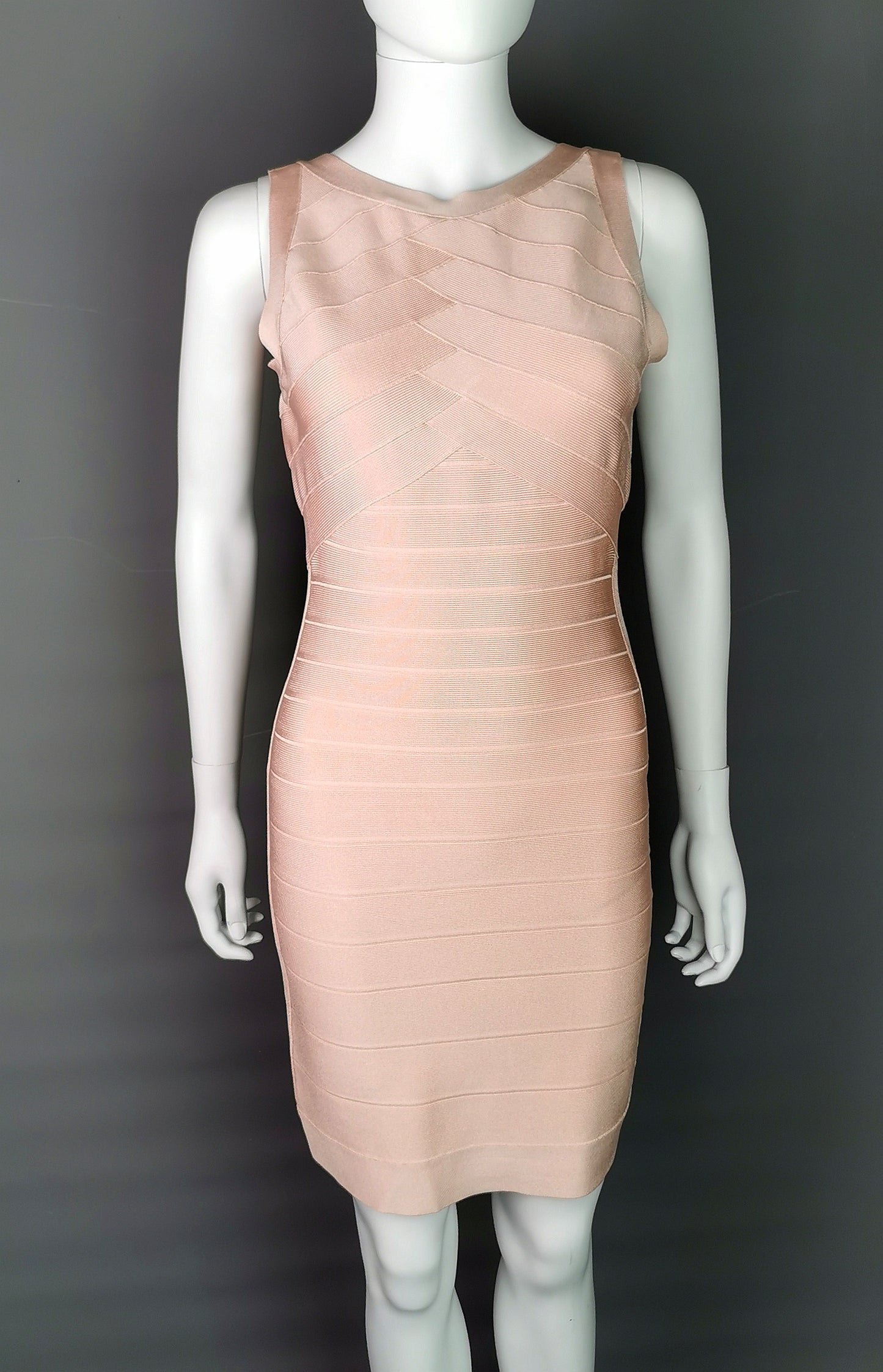 Herve Leger bandage dress, Dusky pink, Ice rose