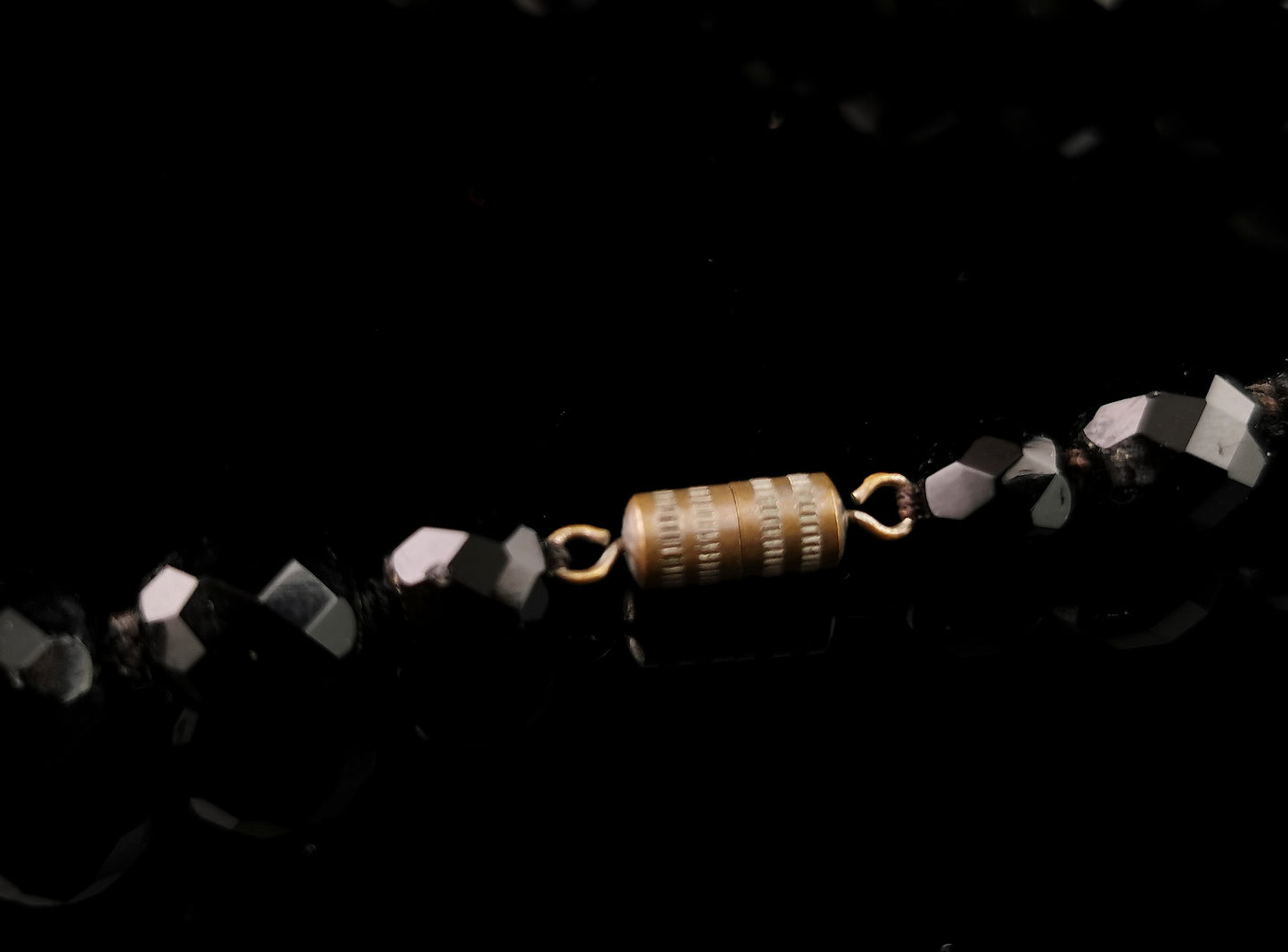 Antique French Jet faceted bead necklace