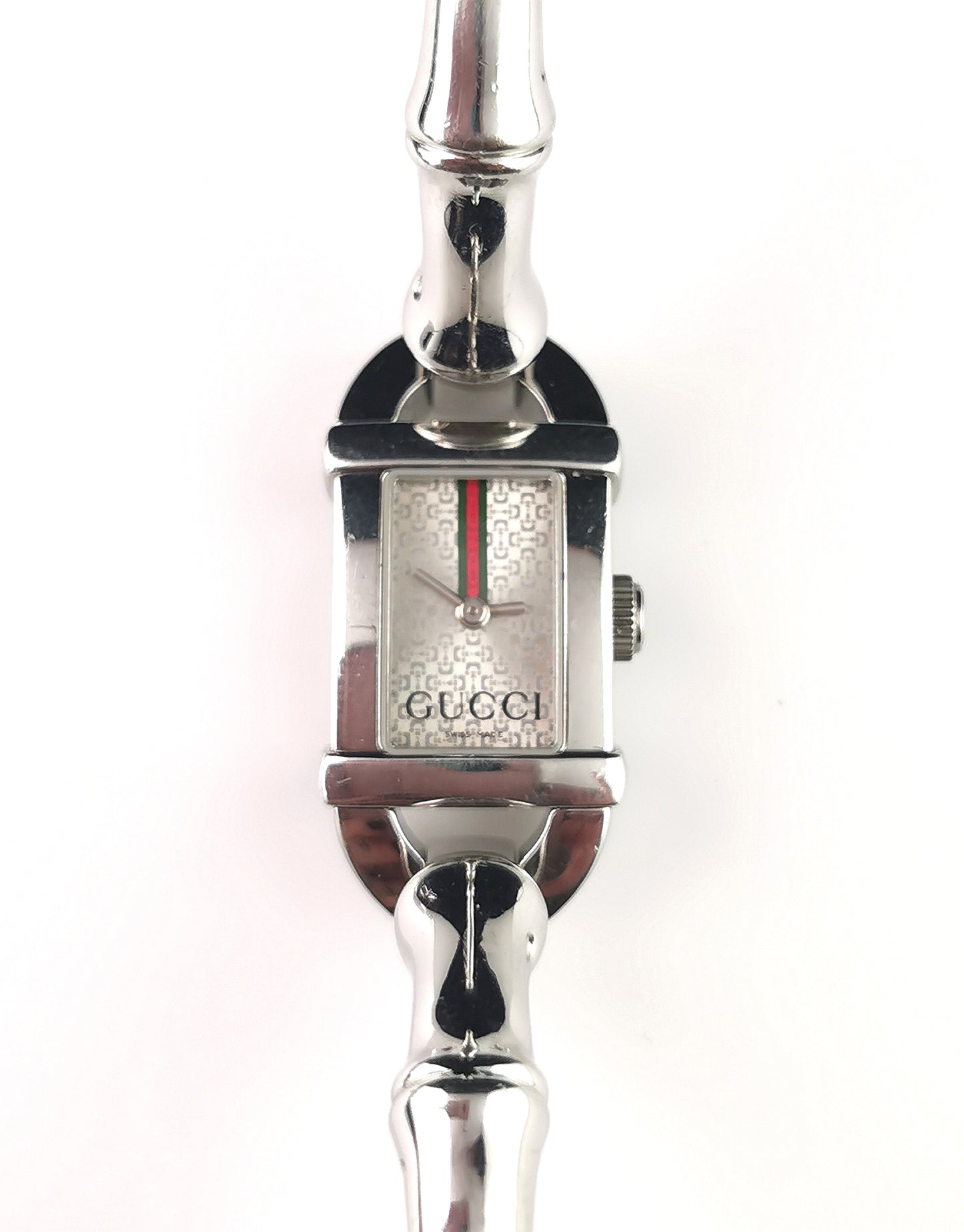 Vintage Gucci 6800l ladies wristwatch, Bamboo bangle strap