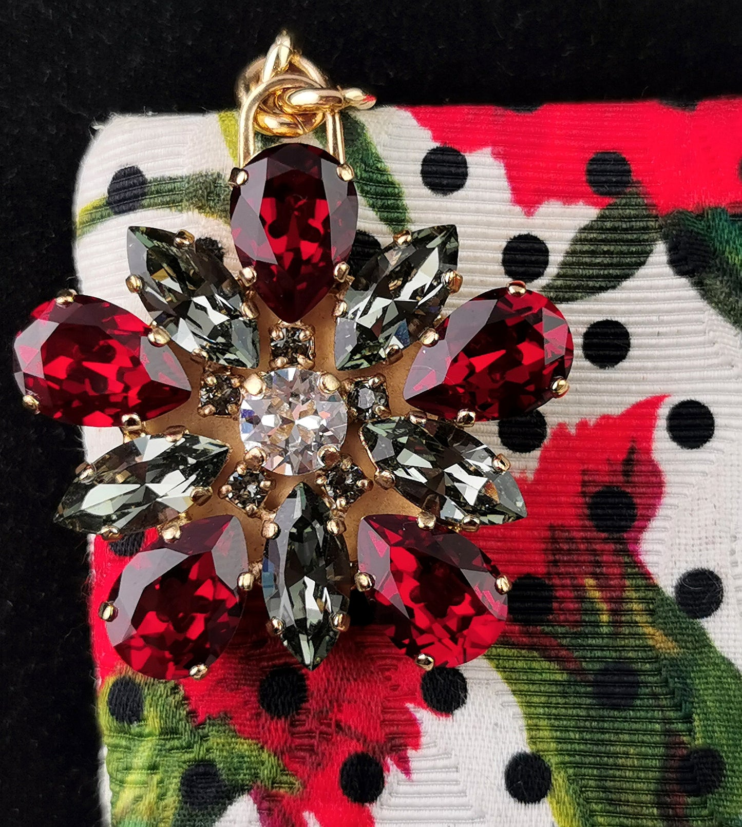 Dolce and Gabbana floral clutch purse, Carnation and Polka dot
