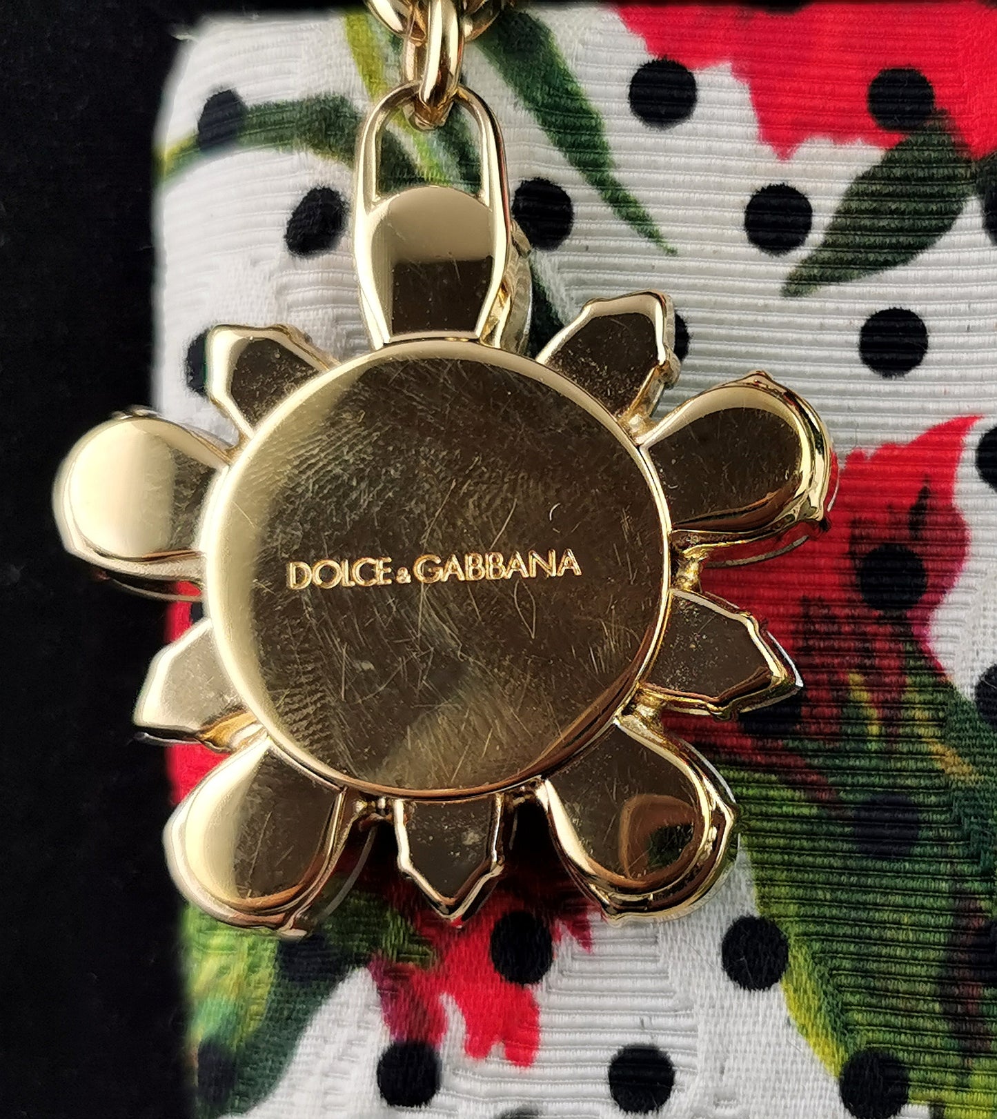 Dolce and Gabbana floral clutch purse, Carnation and Polka dot