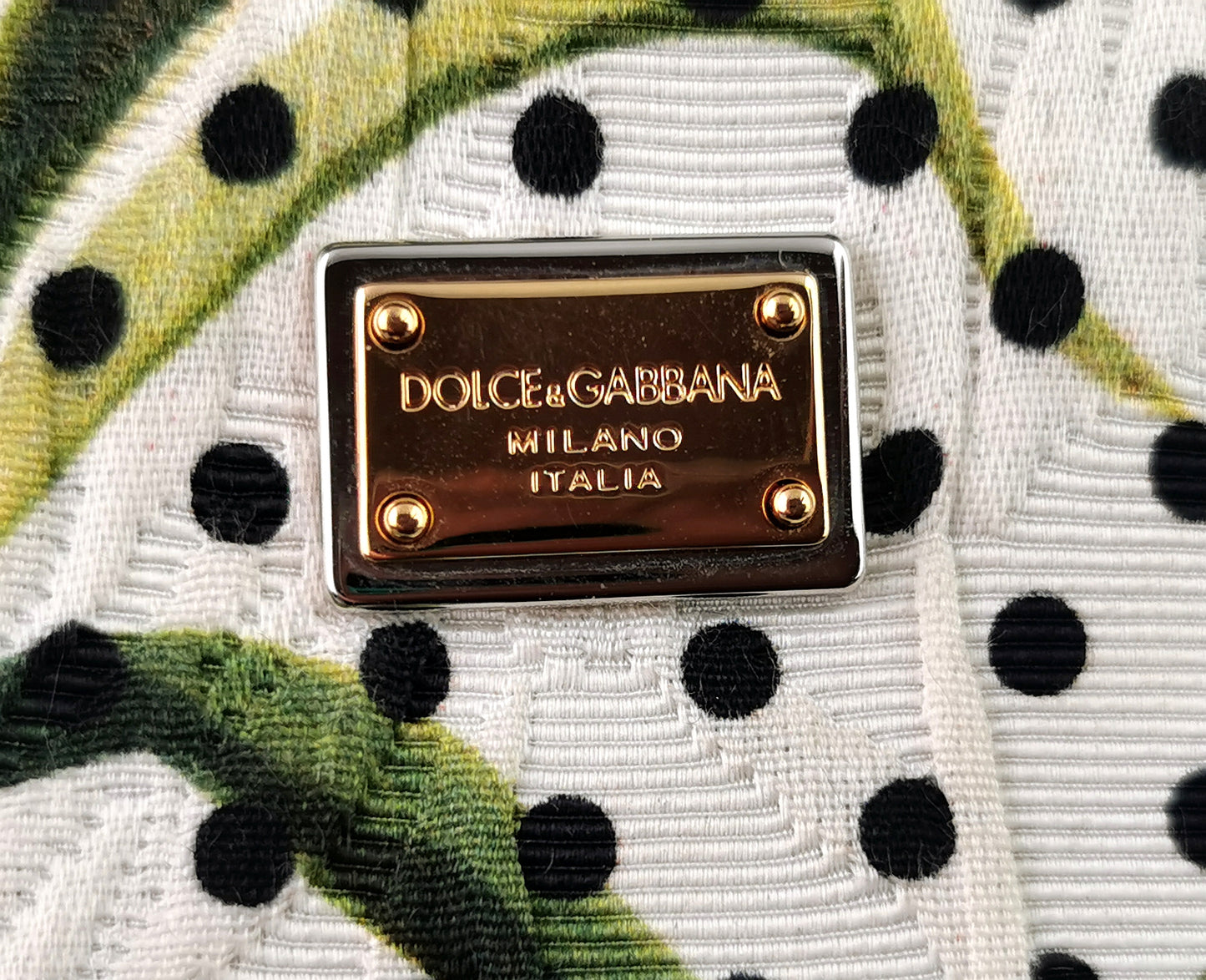 Dolce and Gabbana floral clutch purse, Carnation and Polka dot
