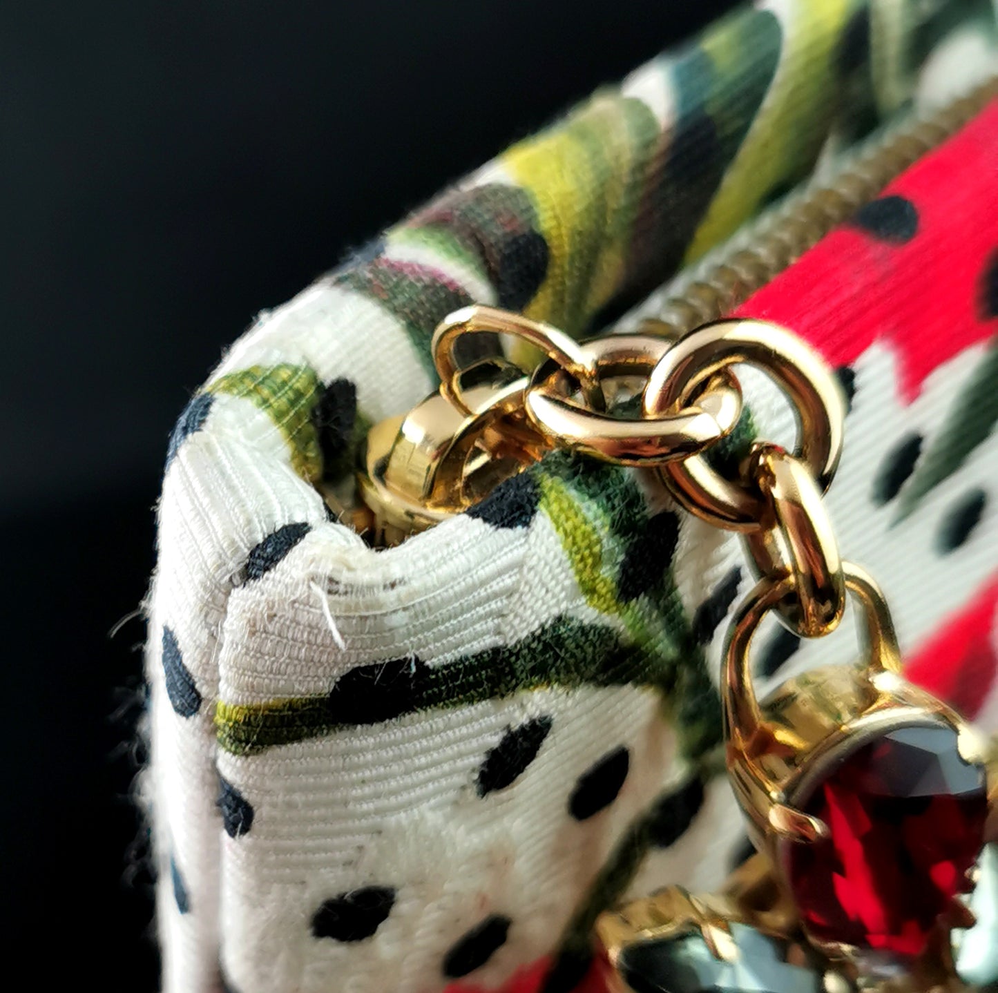 Dolce and Gabbana floral clutch purse, Carnation and Polka dot