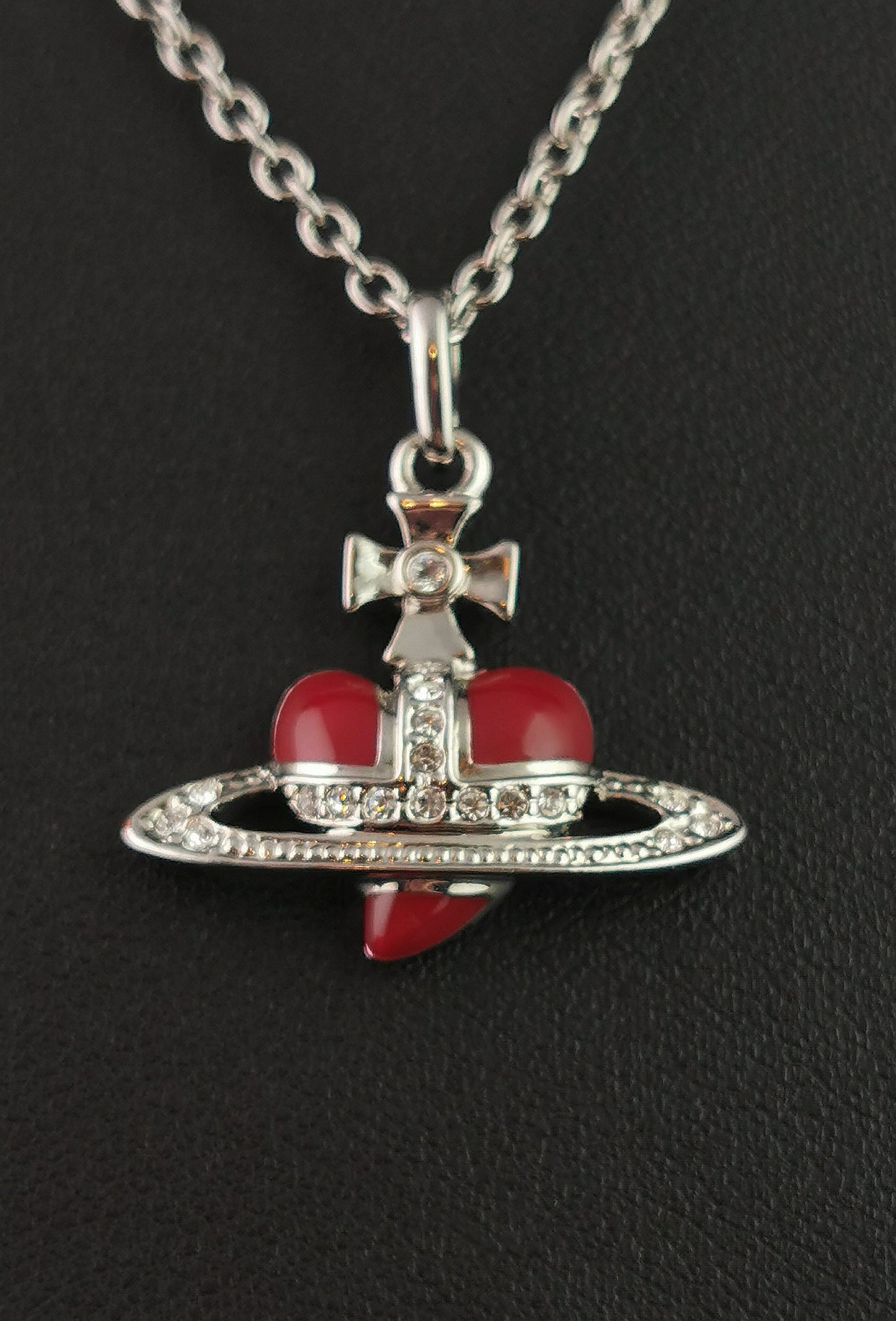 Vintage Vivienne Westwood heart orb pendant necklace, boxed