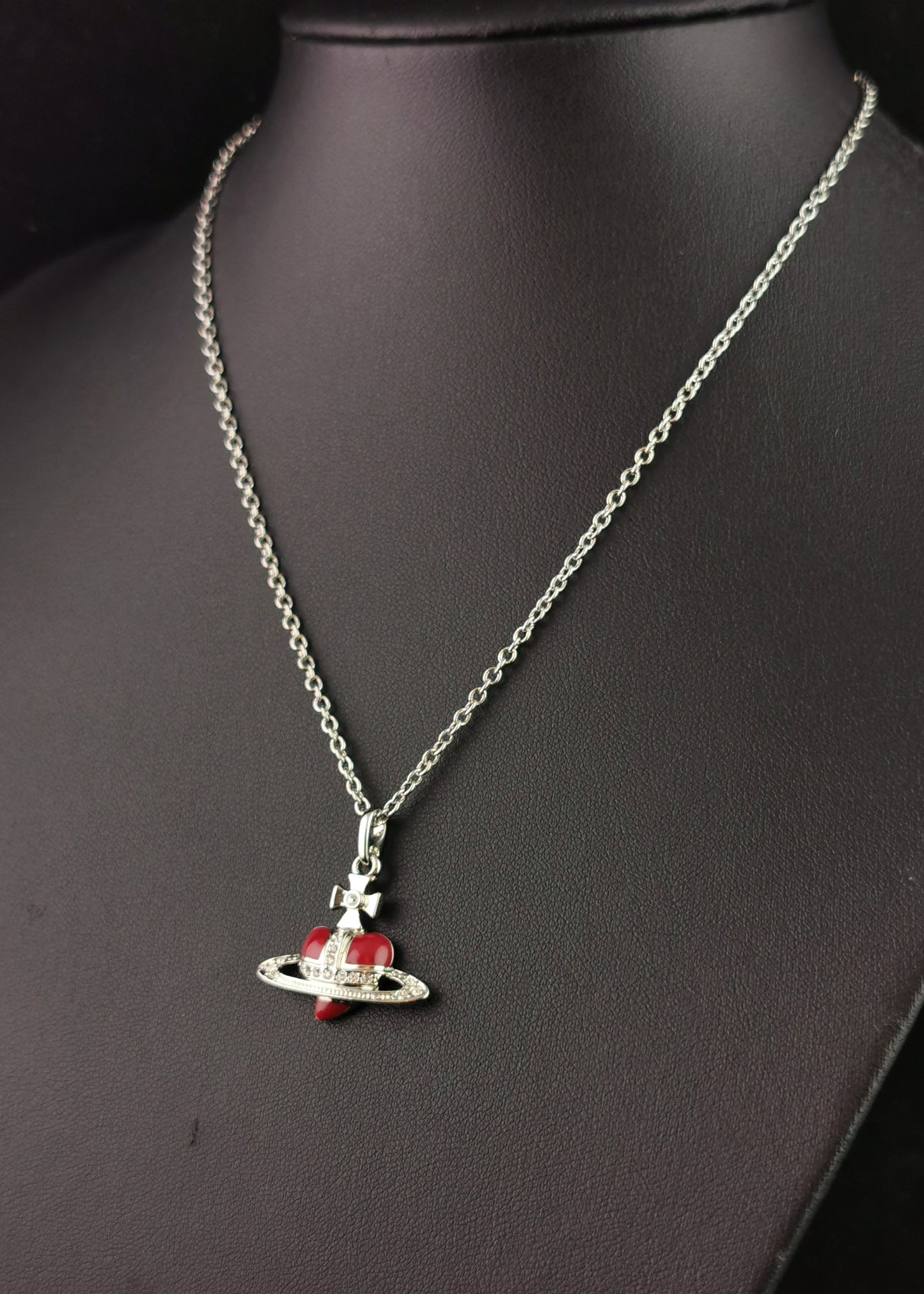 Vintage Vivienne Westwood heart orb pendant necklace, boxed