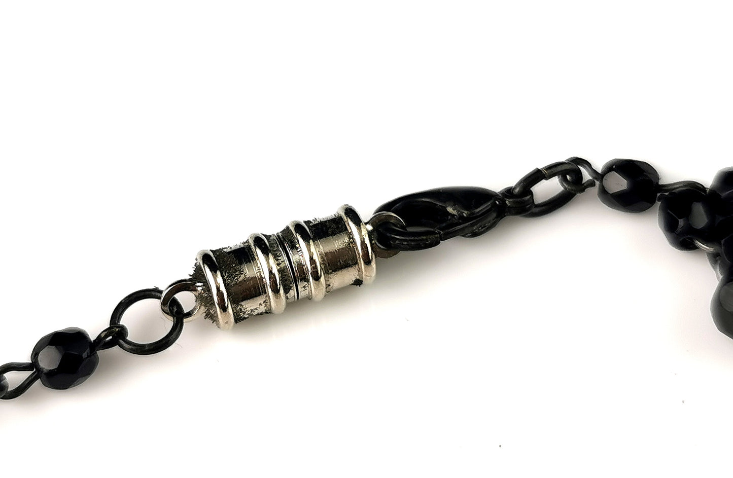 Vintage beaded bib necklace, choker, Art Deco