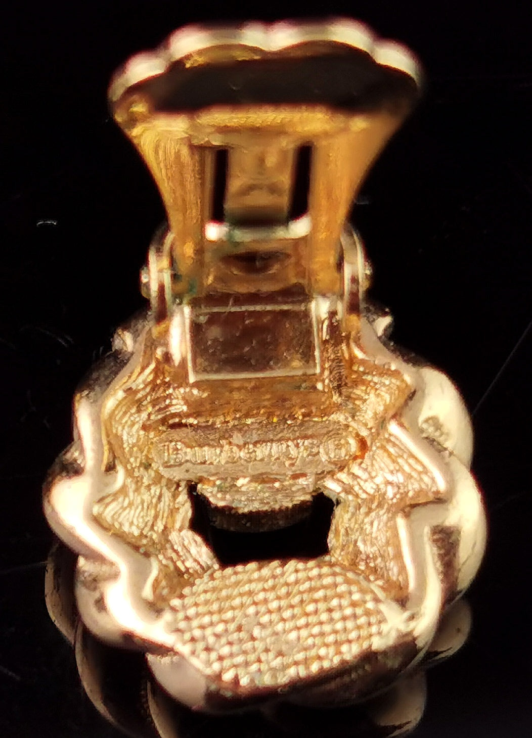 Vintage Burberry  clip on earrings, Gold tone, Diamante