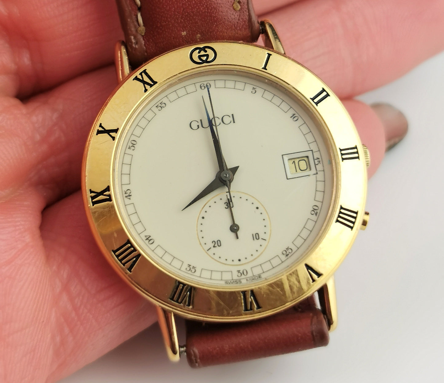 Gucci 3800M Gold plated Chronograph watch
