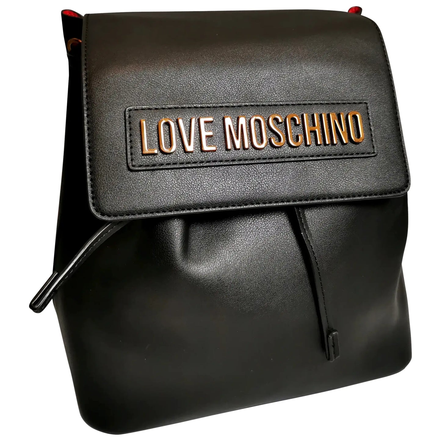 Moschino Love chain handle backpack, Black and Red