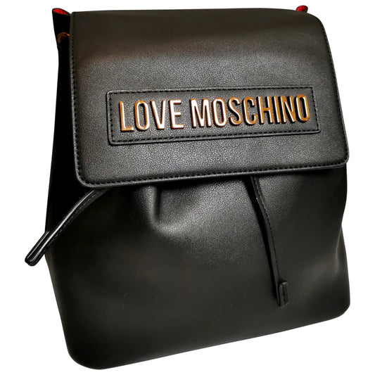 Moschino Love chain handle backpack, Black and Red
