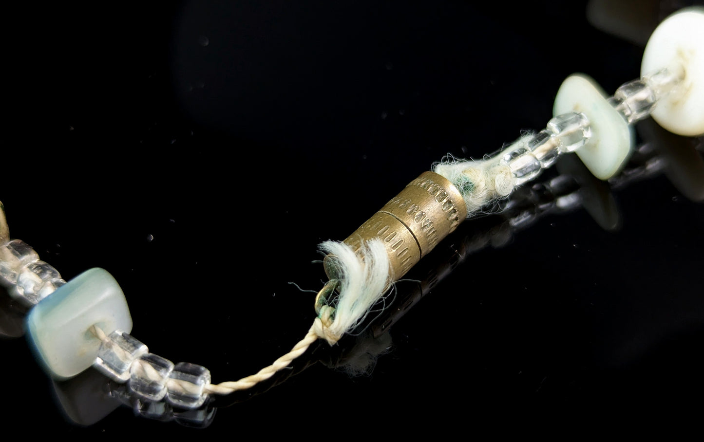 Vintage sea glass necklace, blue tones