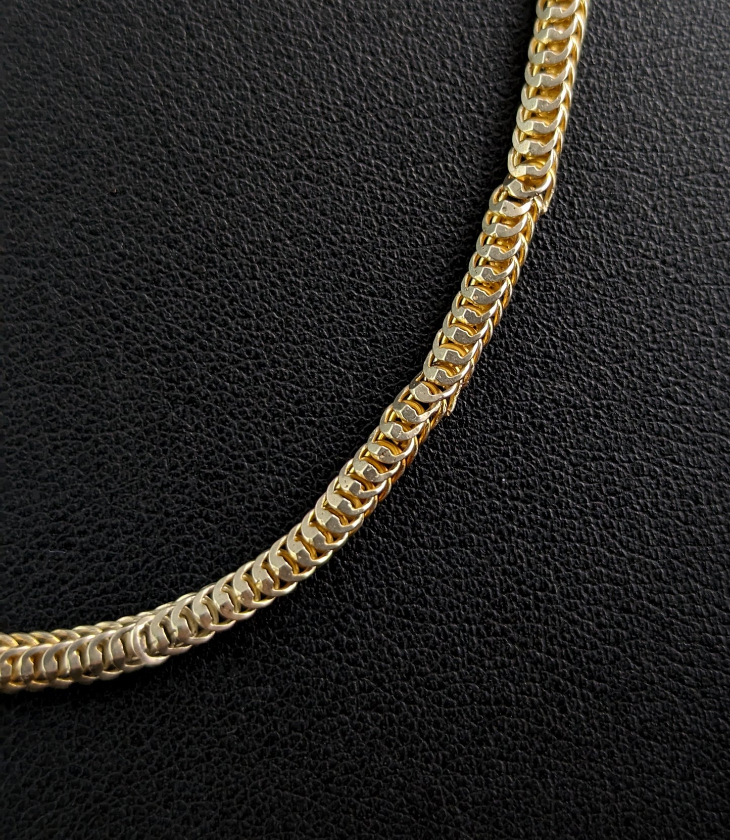 Antique Victorian gilt metal longuard chain necklace, muff chain