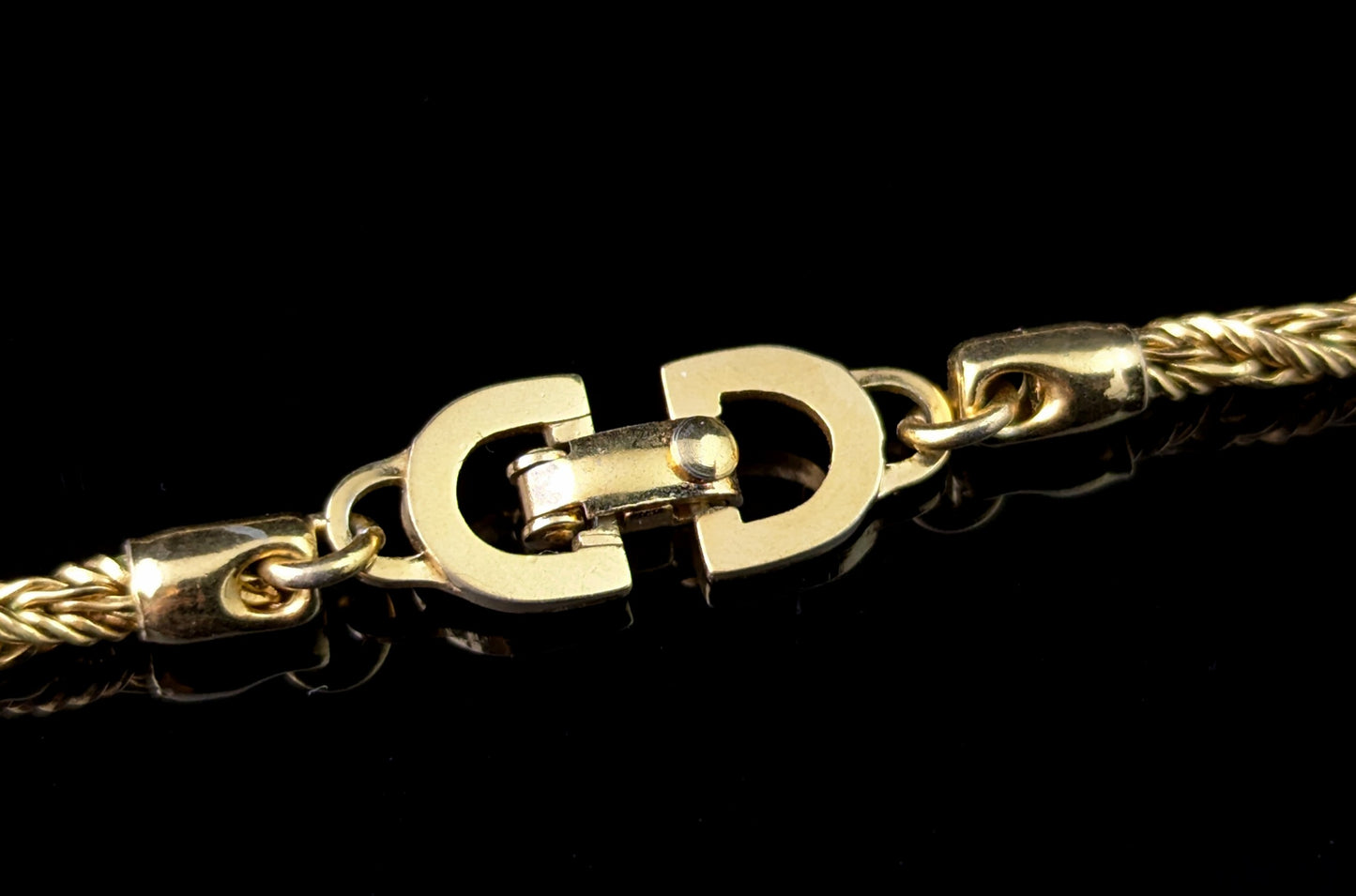 Vintage Christian Dior gold plated chain necklace