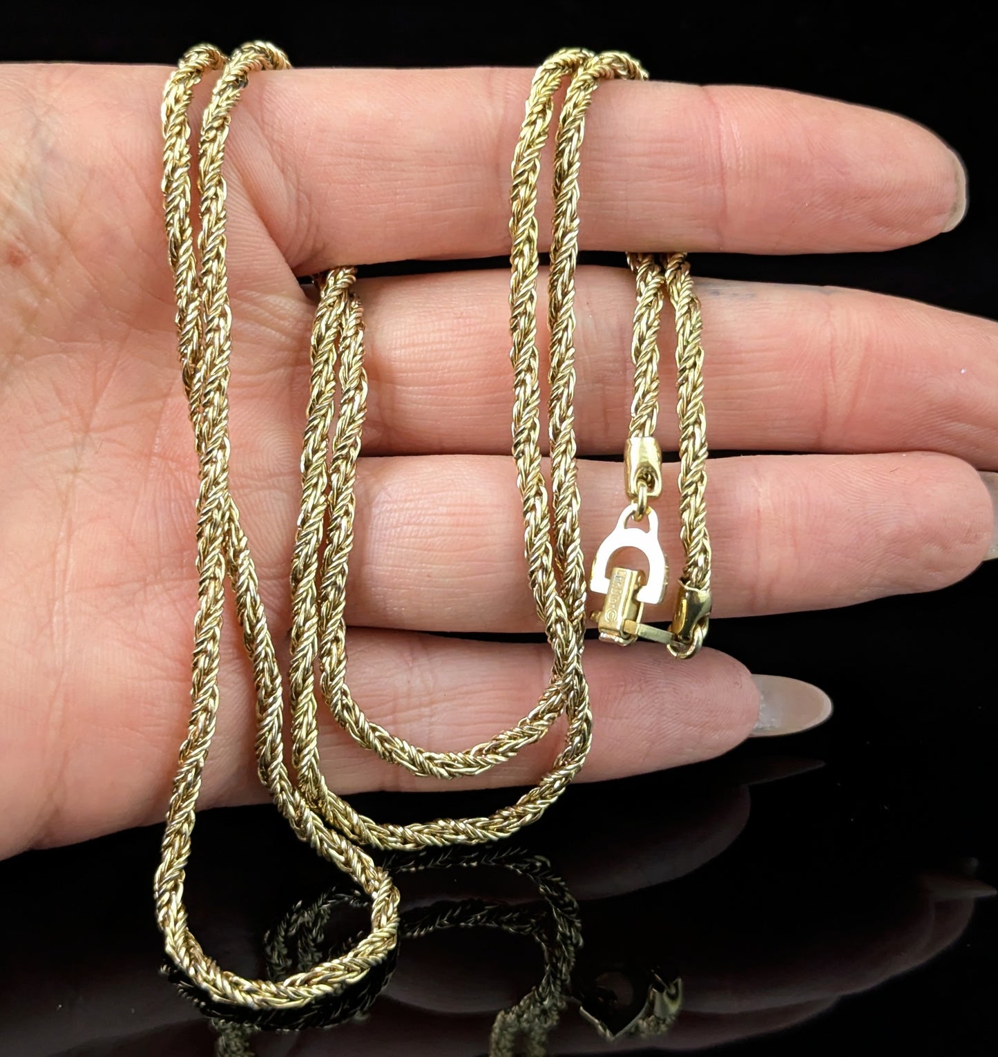 Vintage Christian Dior gold plated chain necklace
