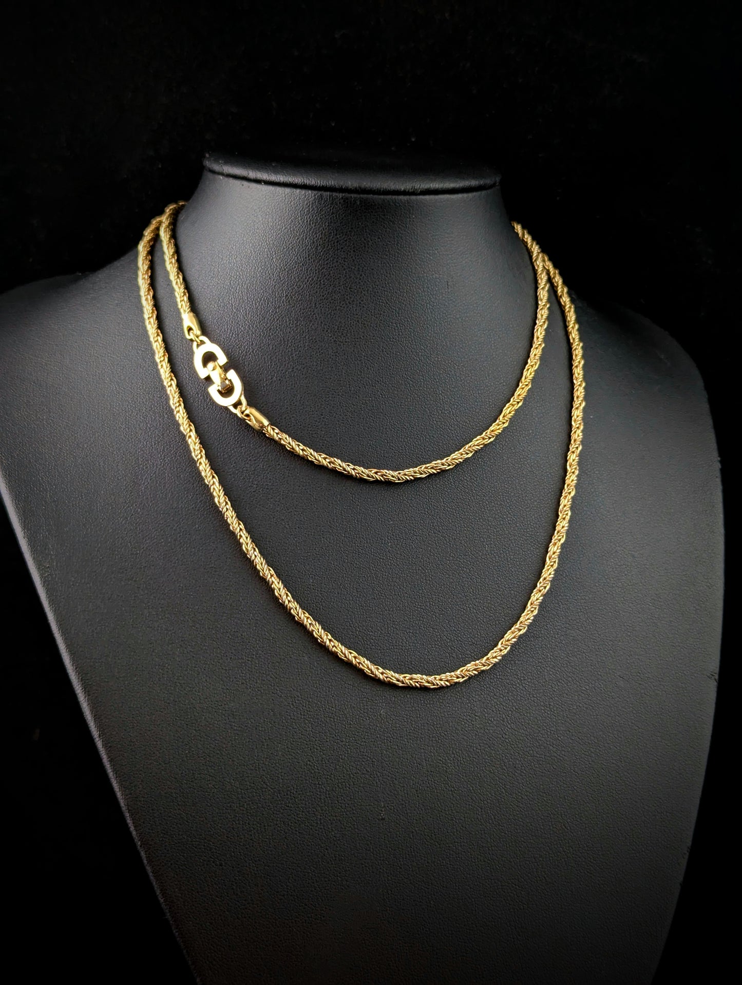 Vintage Christian Dior gold plated chain necklace
