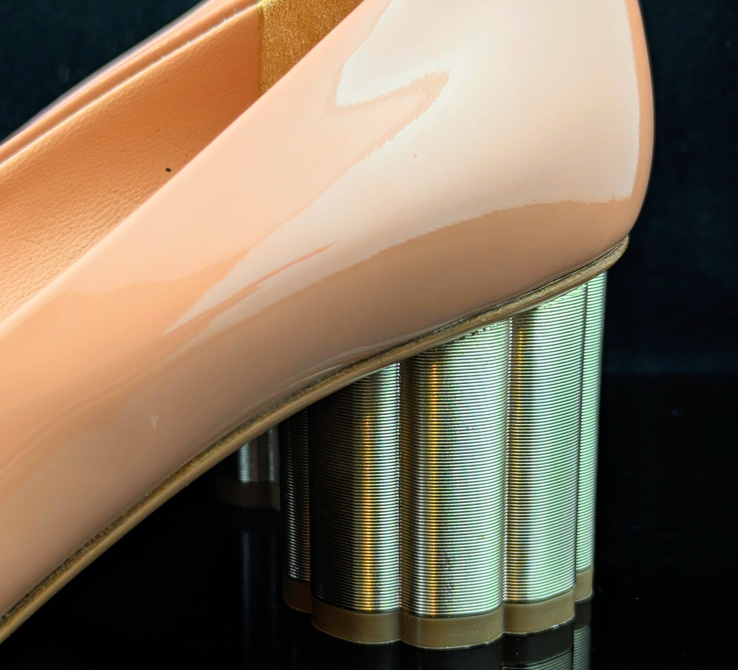 Salvatore Ferragamo blush pink patent leather heeled pumps, shoes