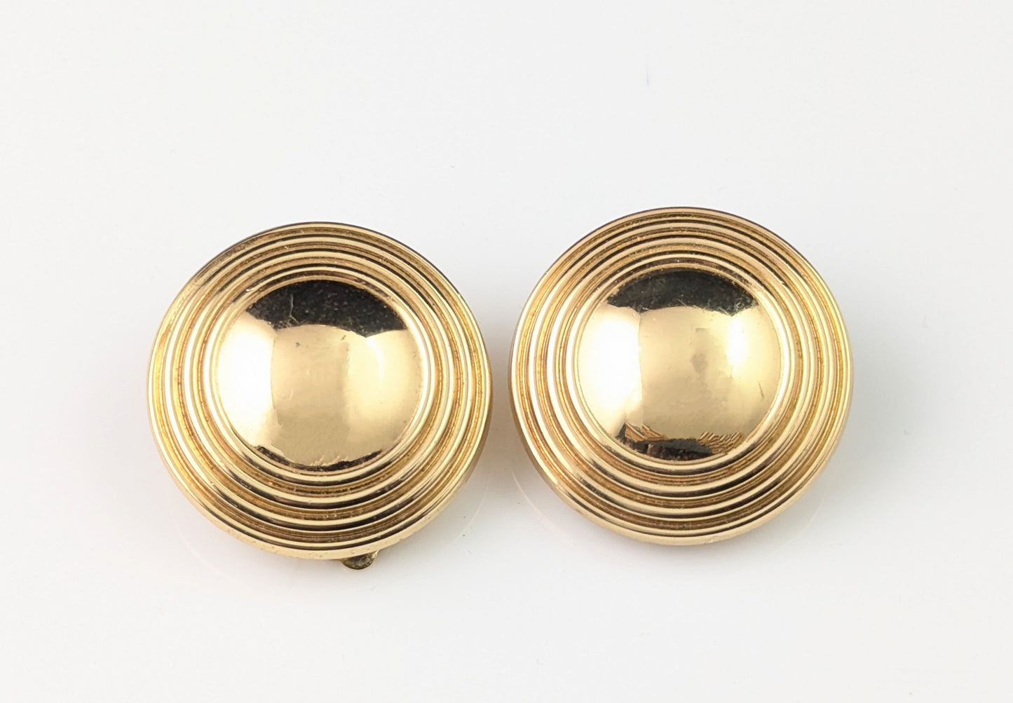 Vintage Burberry clip on earrings, Gold tone