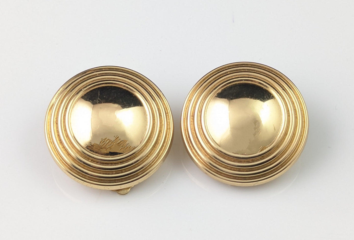Vintage Burberry clip on earrings, Gold tone