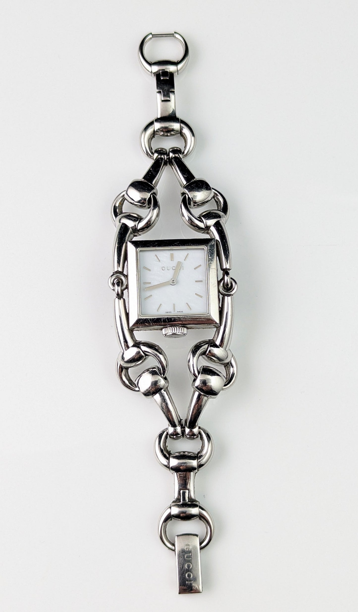 Vintage Gucci Signoria ladies wristwatch, horsebit bracelet strap
