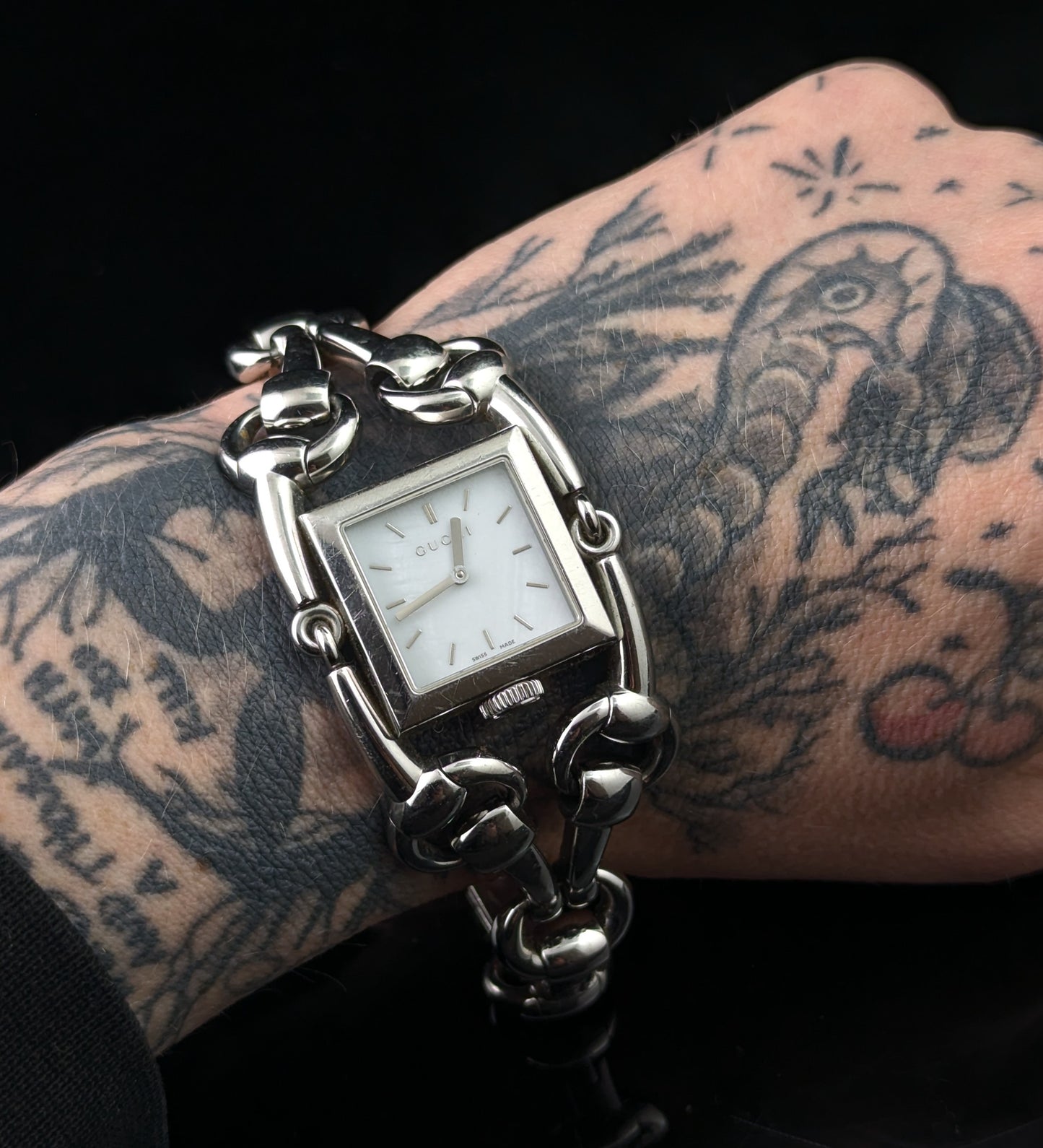 Vintage Gucci Signoria ladies wristwatch, horsebit bracelet strap