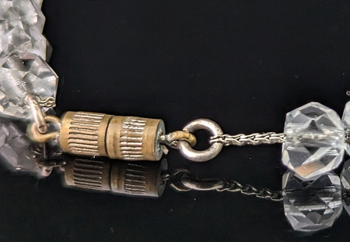 Antique Art Deco rock crystal bead necklace